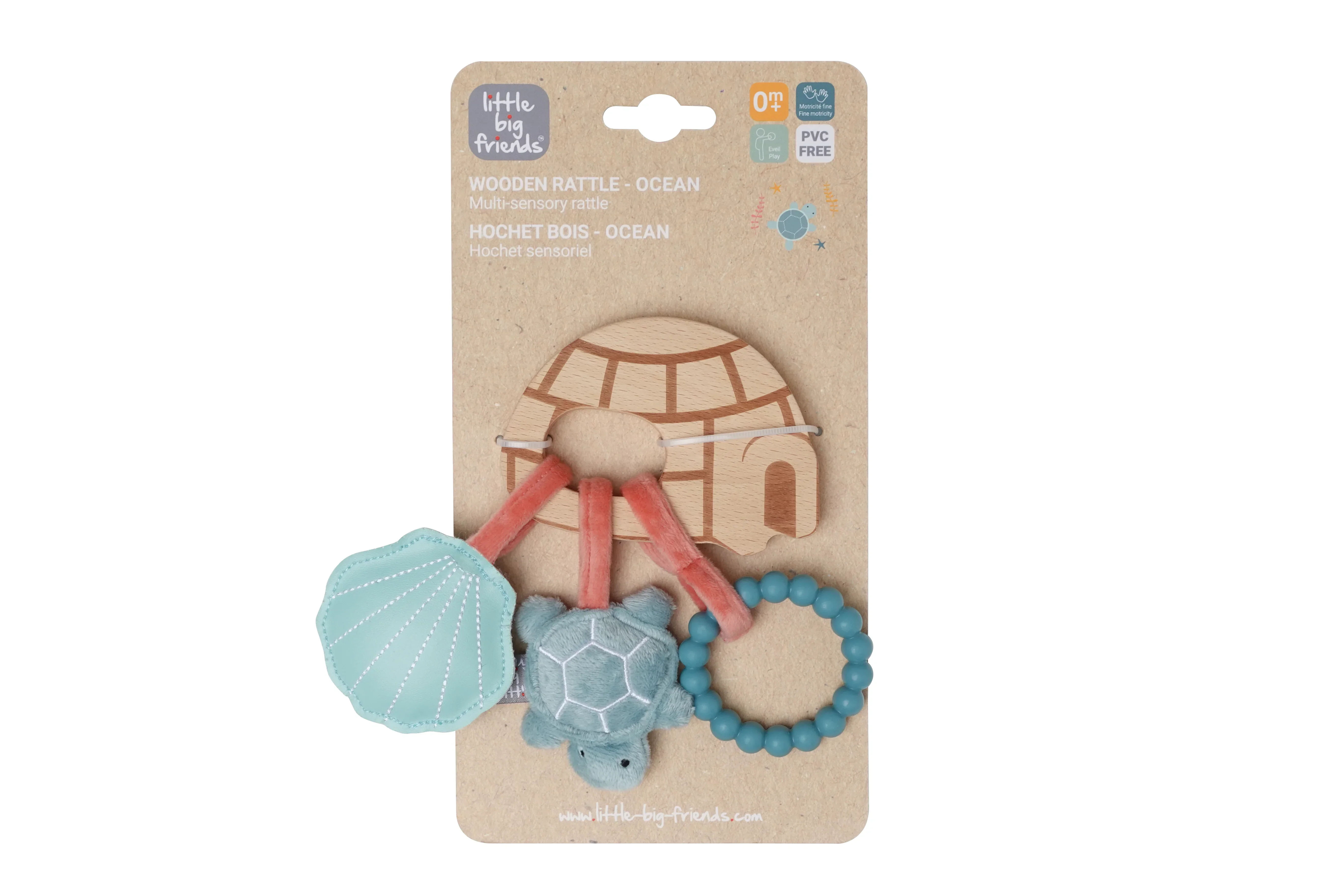 Little Big Friends Wooden Baby Rattle -  Ocean - Image 2
