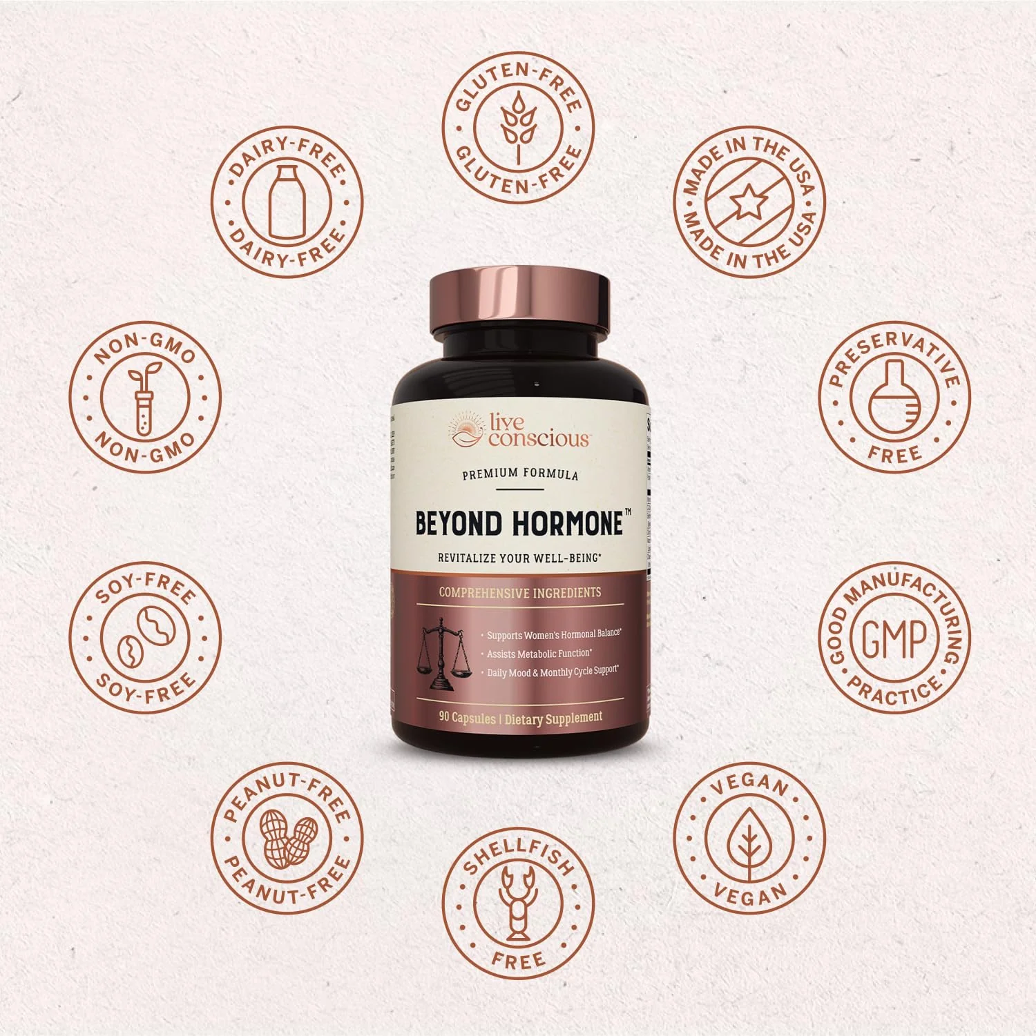 Live Conscious Beyond Hormone – Menopause & PMS Support (90 Ct) | Metabolism & Estrogen Balance - Image 5