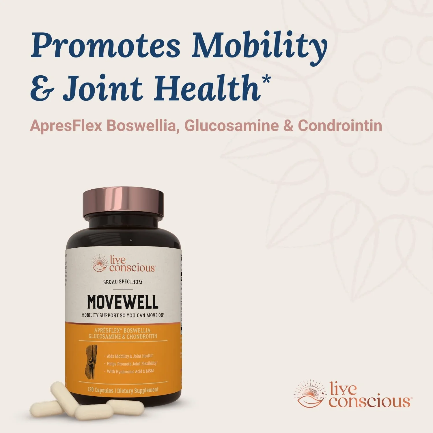 Live Conscious MoveWell Joint Health Supplement — Glucosamine, Chondroitin, MSM, Hyaluronic Acid & More - Image 5