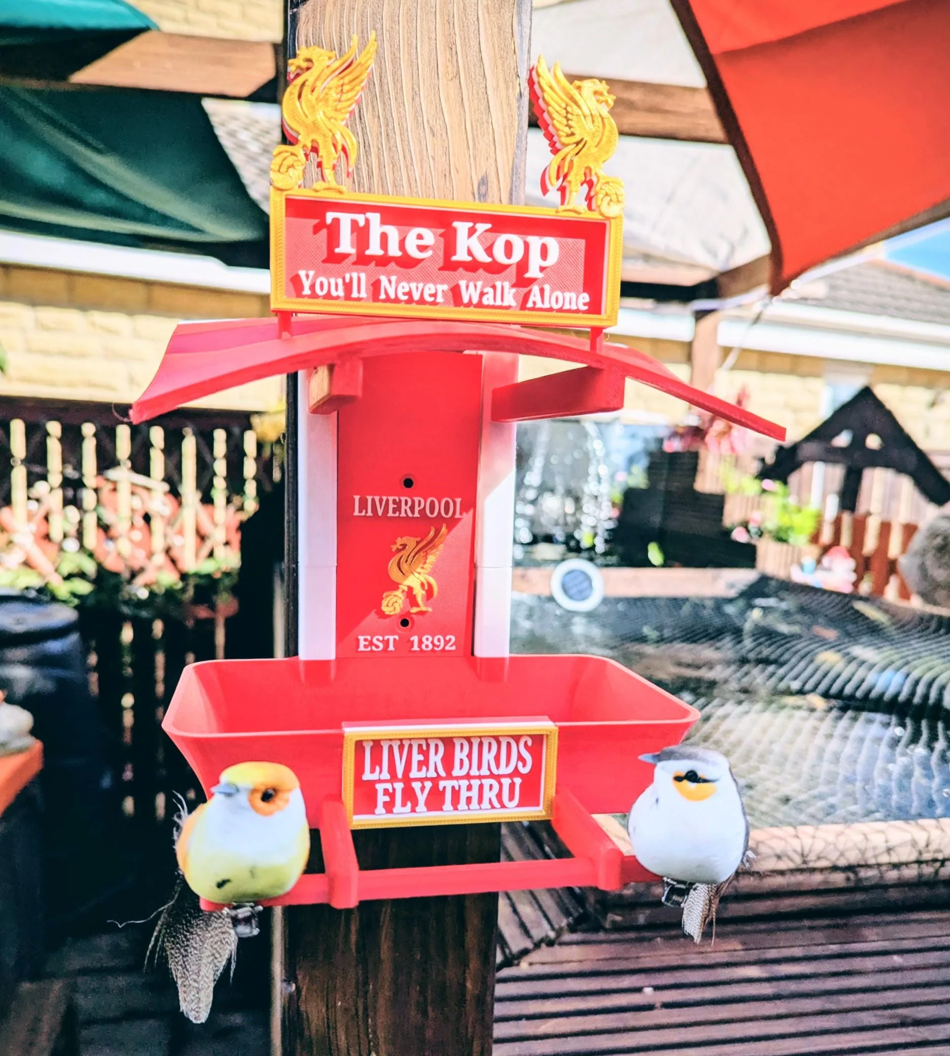 Liverpool FC Bird Feeder Feeding Station The Kop -  Liver birds Anfield themed Garden Decor - Wild Food Feeder - Gift for football Fan - Image 4