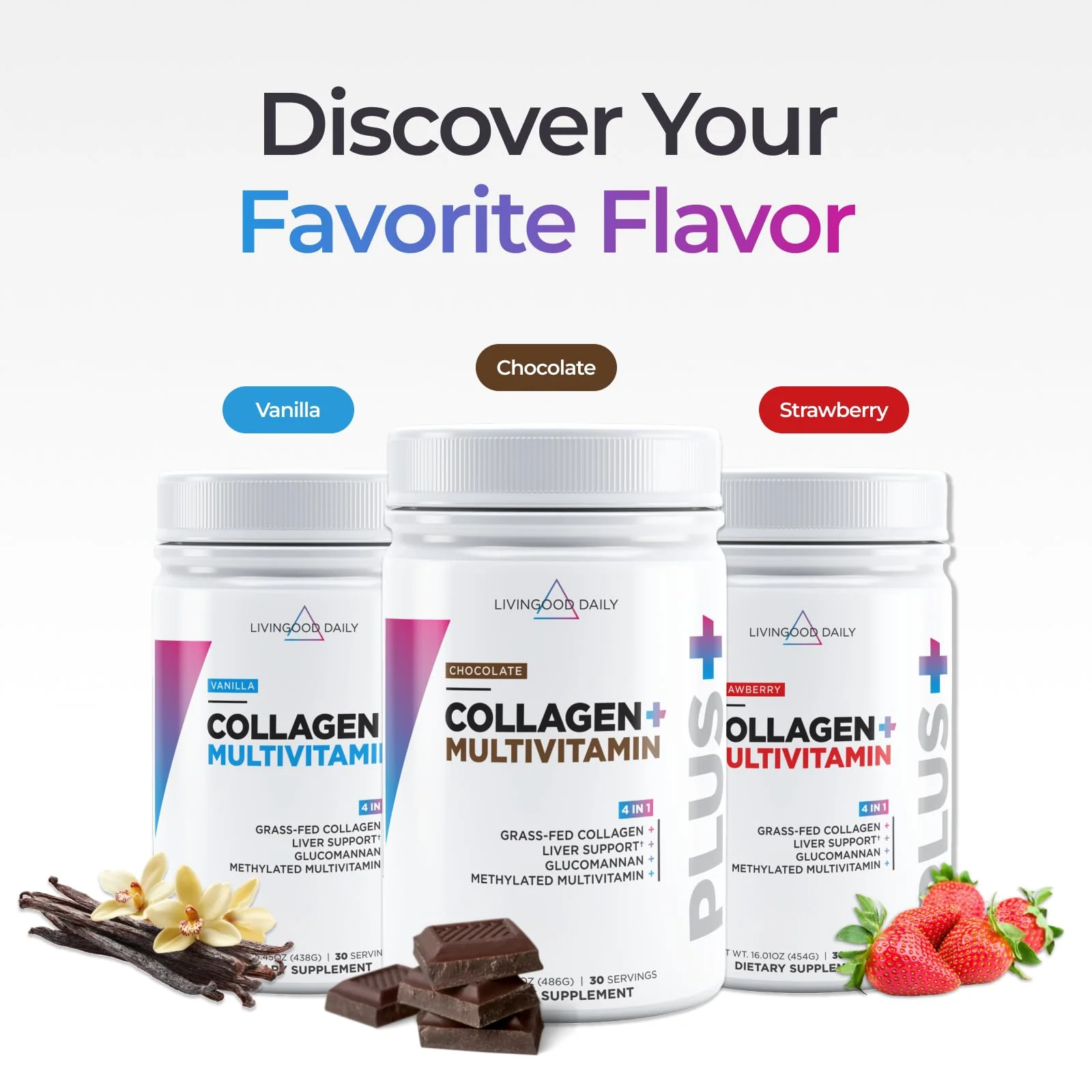Livingood Daily Collagen Powder Vanilla – Grass-Fed, Vitamin C & Multivitamins, Gluten Free, 30 Servings - Image 12