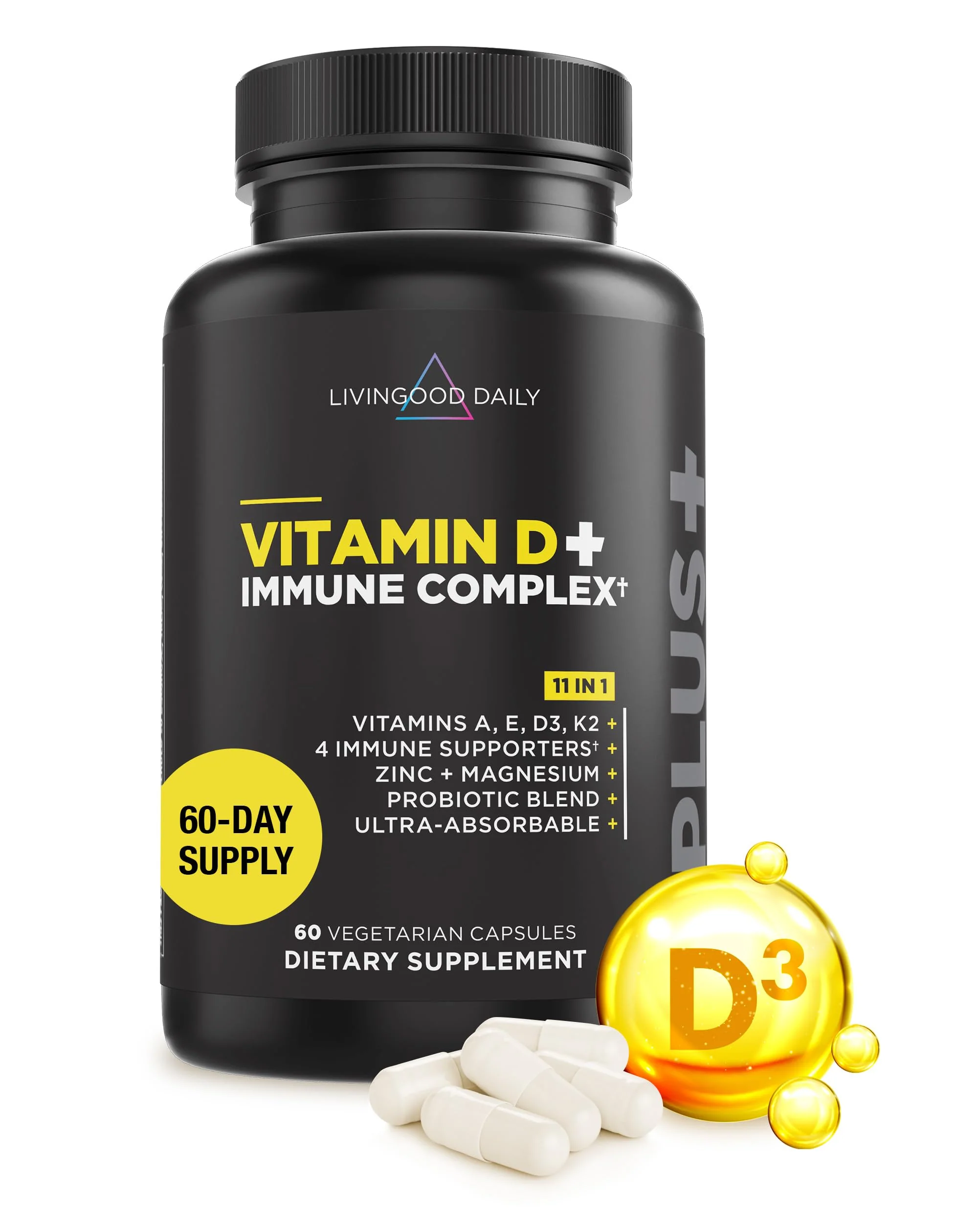 Livingood Daily Vitamin D3 K2 4000 IU – 9-in-1 Immune Support (60 Capsules) - Image 9