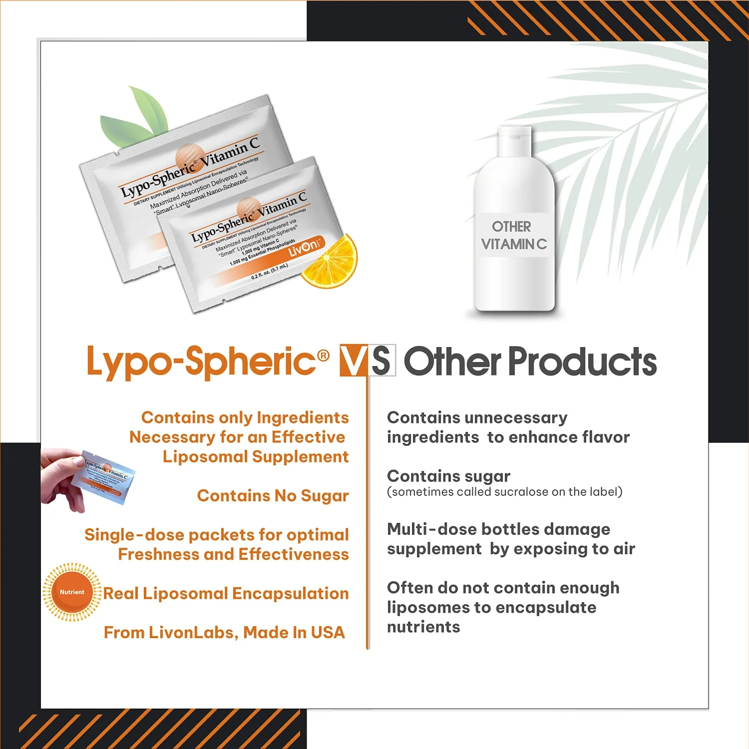 LivOn Laboratories Lypo-Spheric Vitamin C 1000 mg + 1000 mg Phospholipids per Packet | Liposome-Encapsulated, Non-GMO, 30 Packets - Image 7