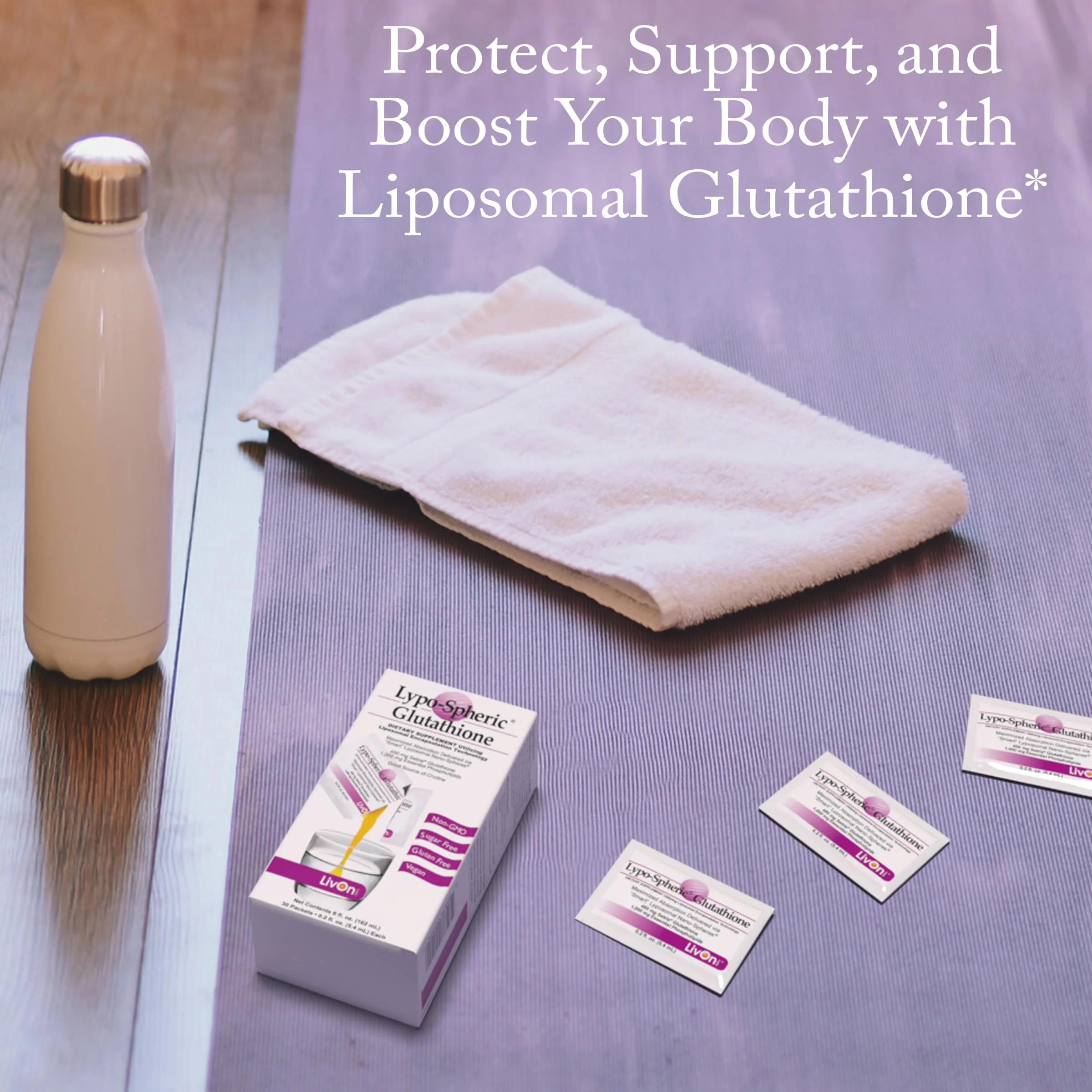 LivOn Lypo-Spheric Glutathione – 30 Packets, 450 mg Each, Liposome-Encapsulated, Non-GMO - Image 8