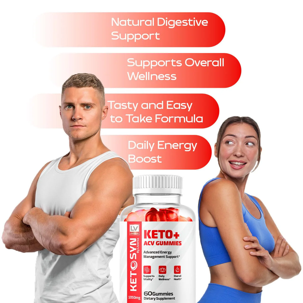 LIVORKA 3 Pack Ketosyn ACV Gummies – Keto Syn & Keto Plus ACV Gummies (180 Gummies) - Image 2