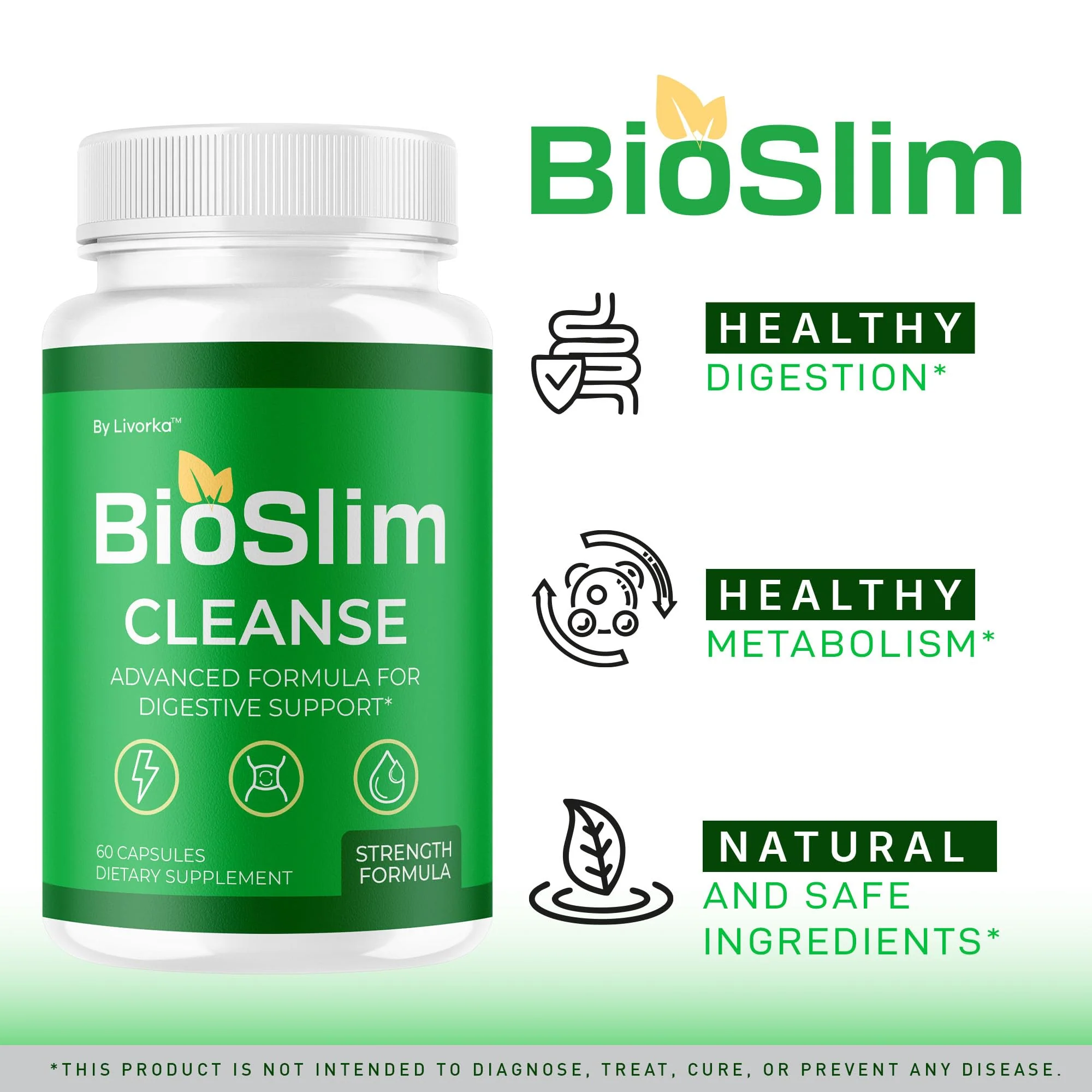 LIVORKA BioSlim Cleanse Capsules – 3 Pack Premium Digestive Support, 180 Capsules - Image 4