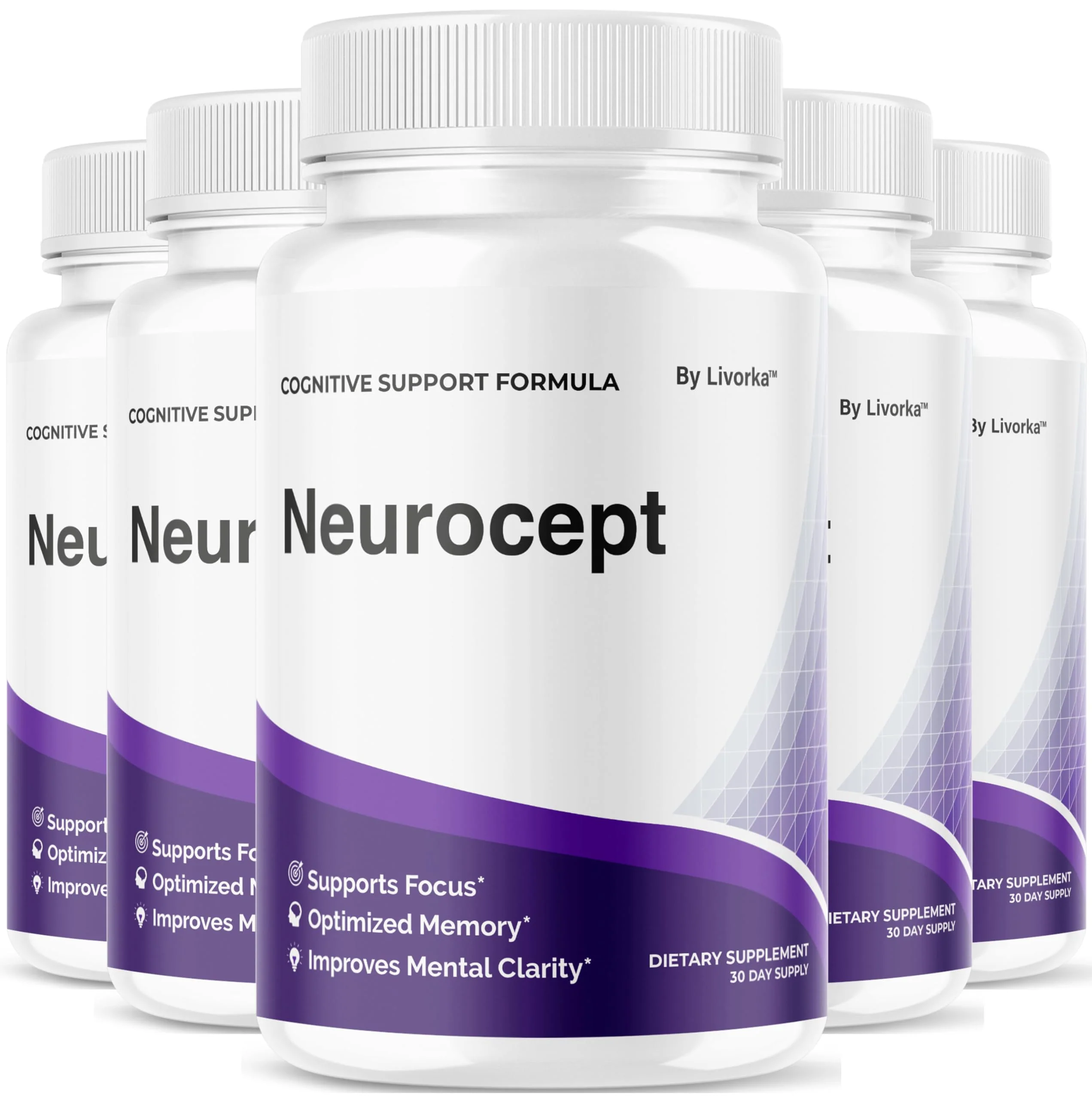 LIVORKA Neurocept Brain Supplement Capsules (5 Pack) — Focus, Memory & Clarity, 300 Capsules - Image 10