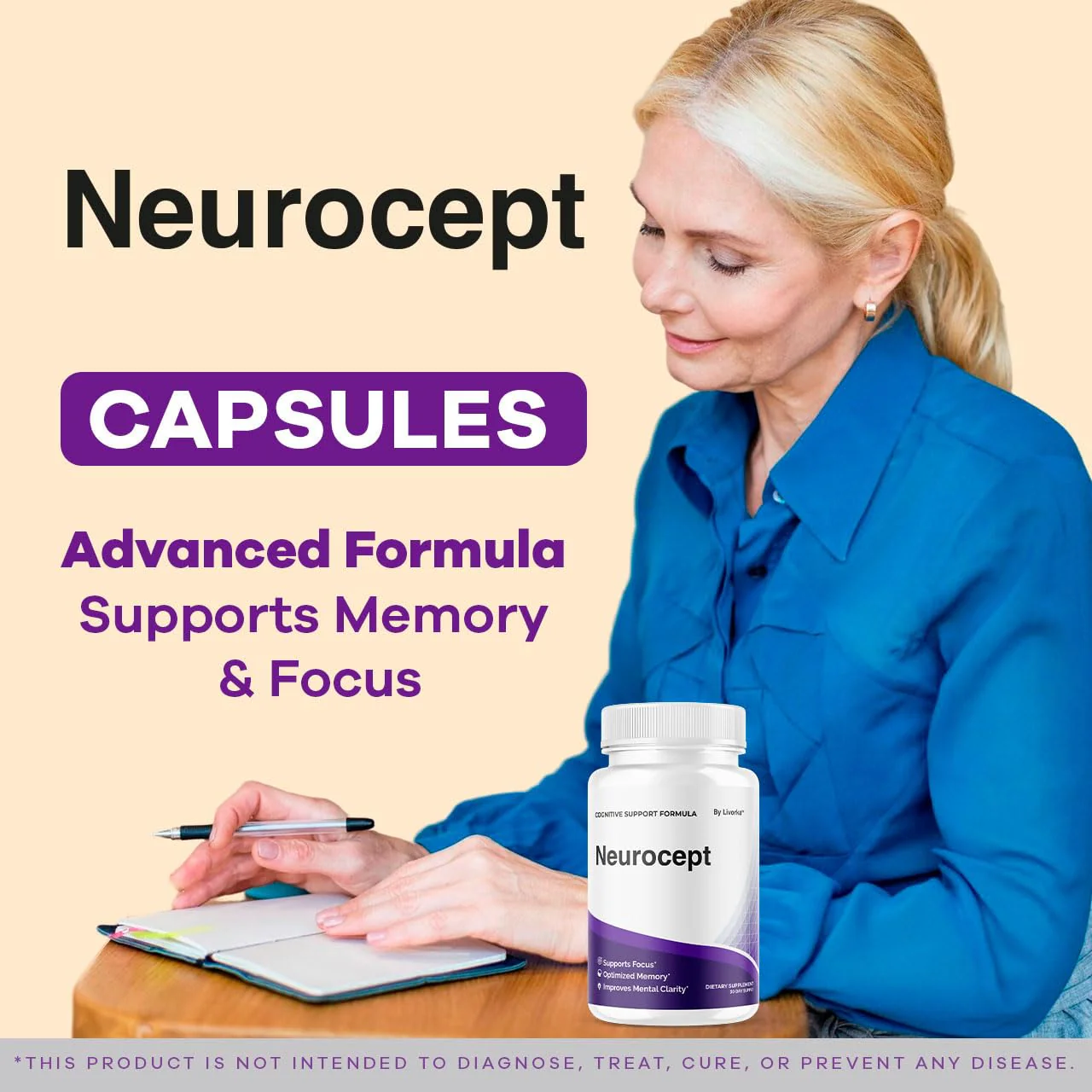 LIVORKA Neurocept Brain Supplement Capsules (5 Pack) — Focus, Memory & Clarity, 300 Capsules - Image 2