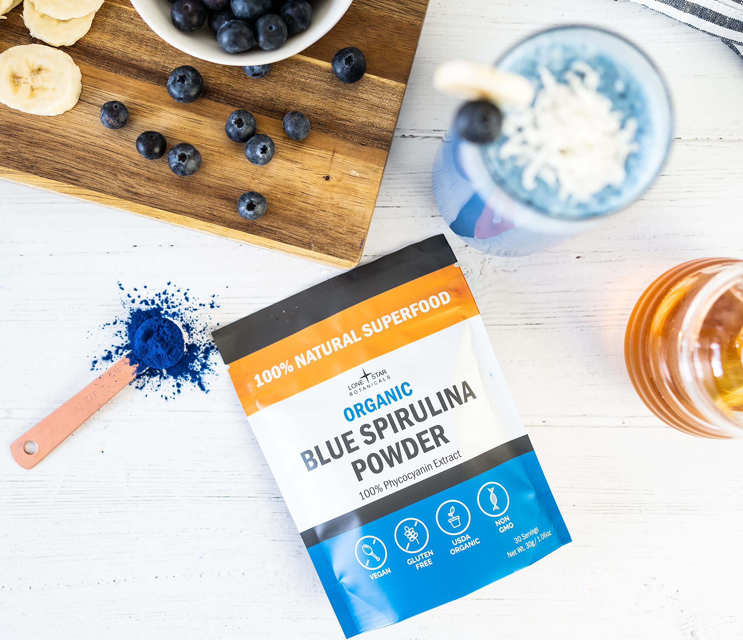 Lone Star Botanicals Organic Blue Spirulina Powder – 300 Servings, Non-GMO, Vegan, Gluten-Free, USDA Certified - Image 3