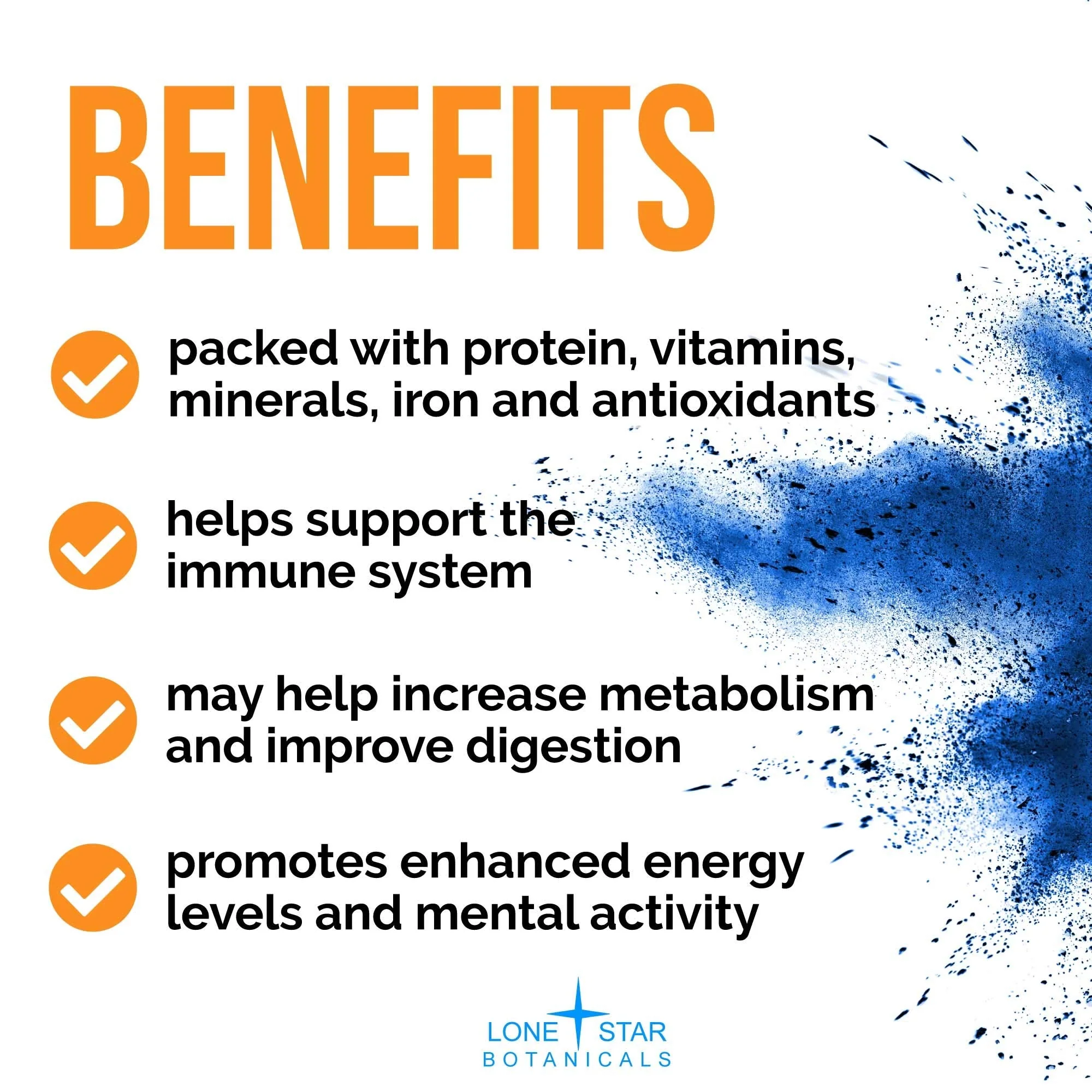 Lone Star Botanicals Organic Blue Spirulina Powder – 300 Servings, Non-GMO, Vegan, Gluten-Free, USDA Certified - Image 4
