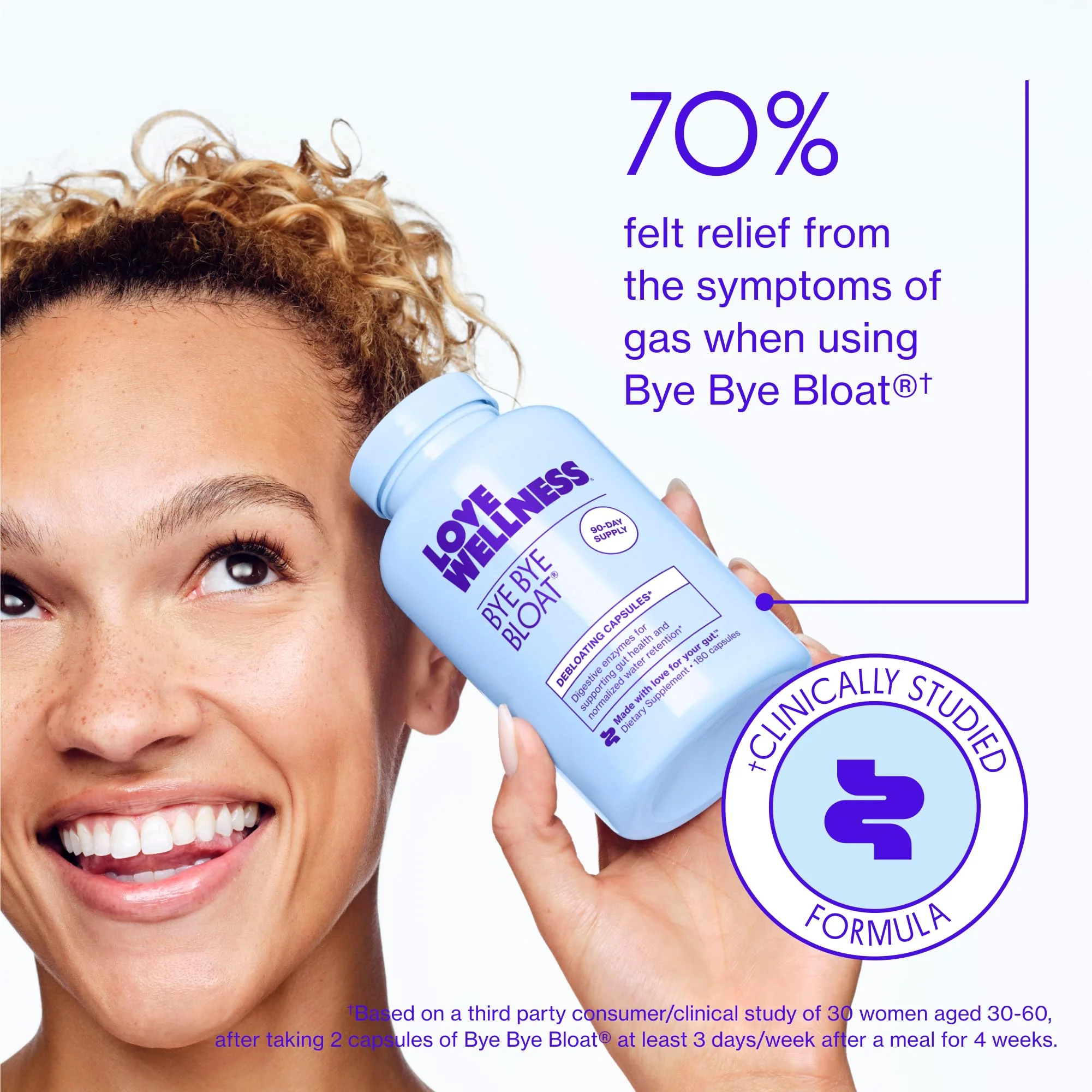 Love Wellness Bye Bye Bloat Digestive Enzymes | Bloating Relief for Women | 180 Count - Image 14
