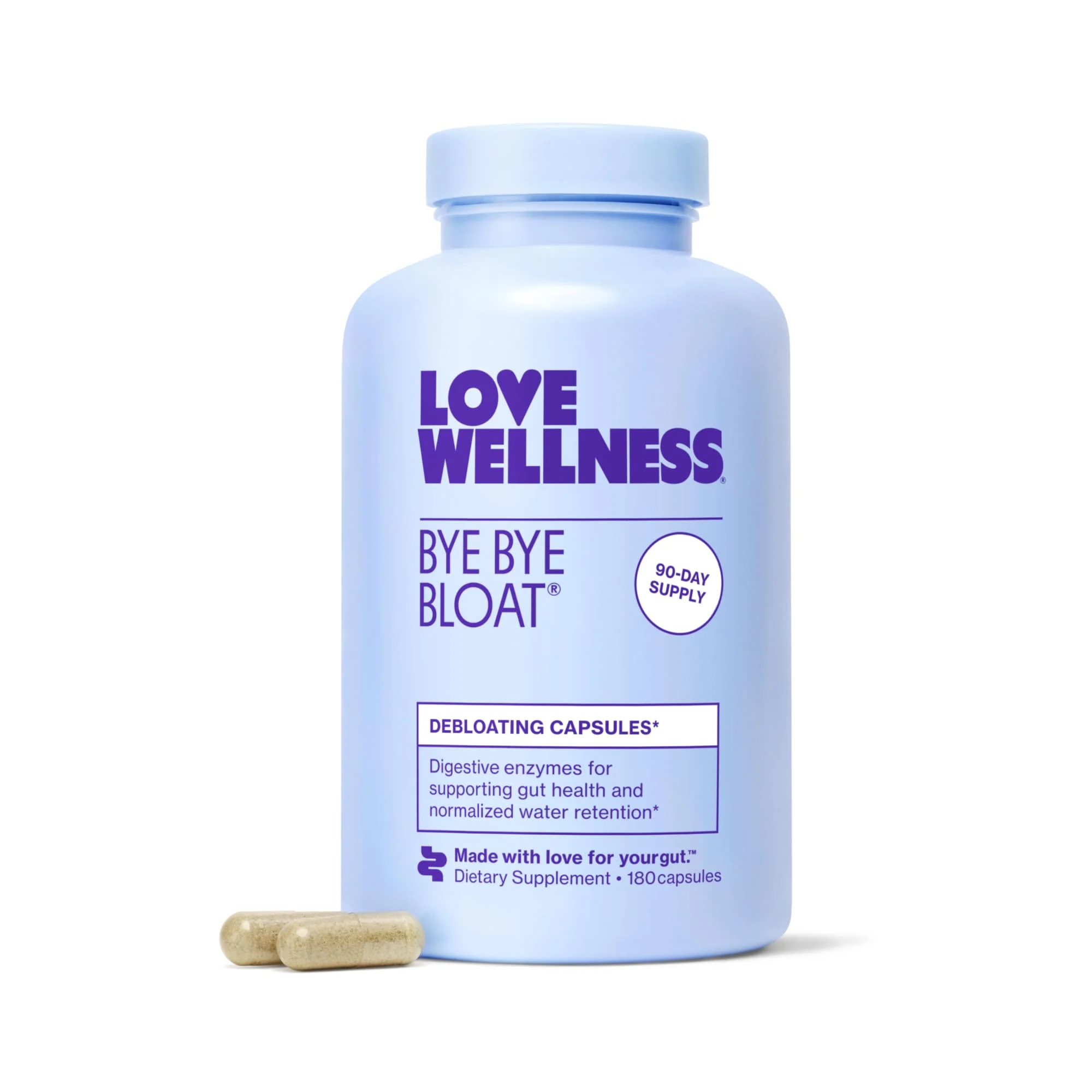 Love Wellness Bye Bye Bloat Digestive Enzymes | Bloating Relief for Women | 180 Count - Image 9