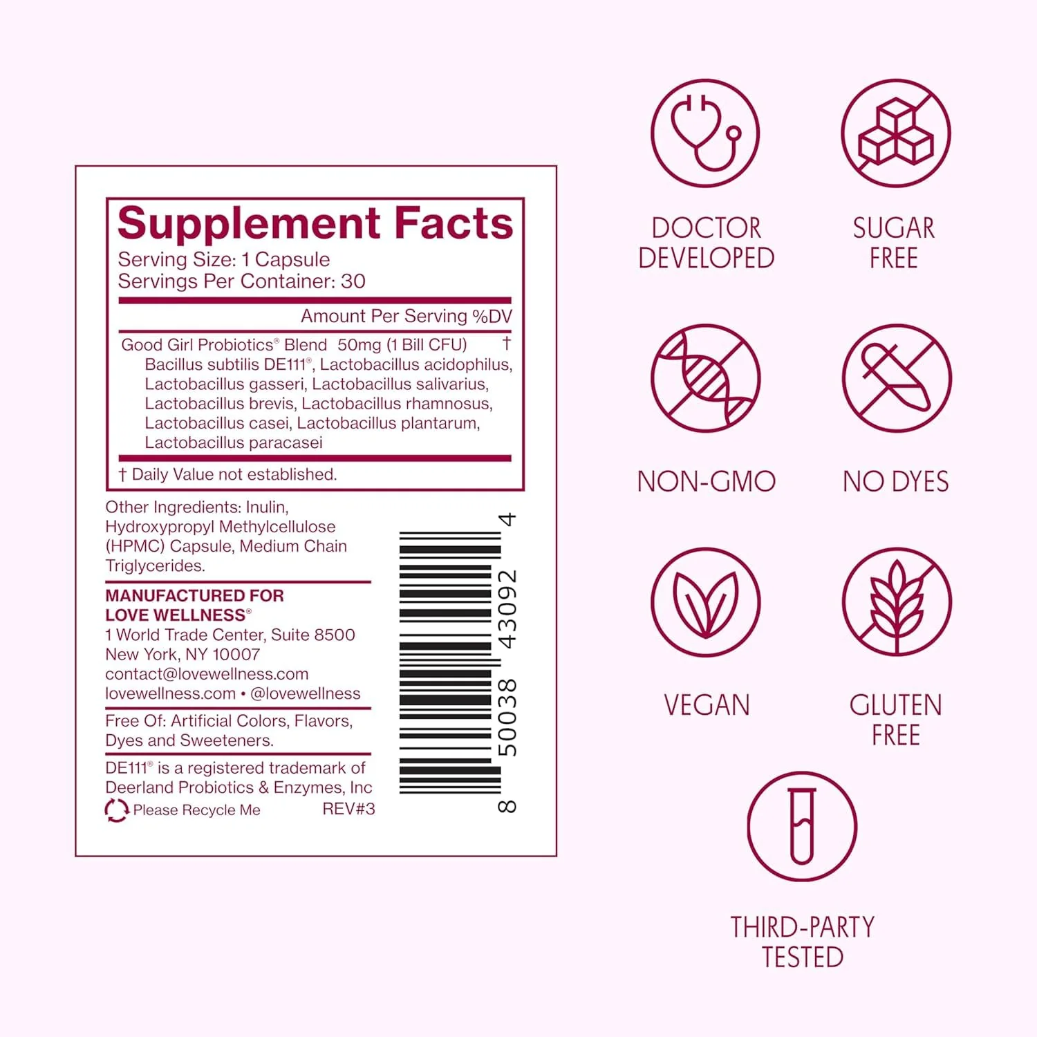 Love Wellness Good Girl Probiotics — 9-Strain Vaginal Health Probiotic for pH Balance, UTIs, Yeast, and Immune Support | Gluten-Free - Image 13