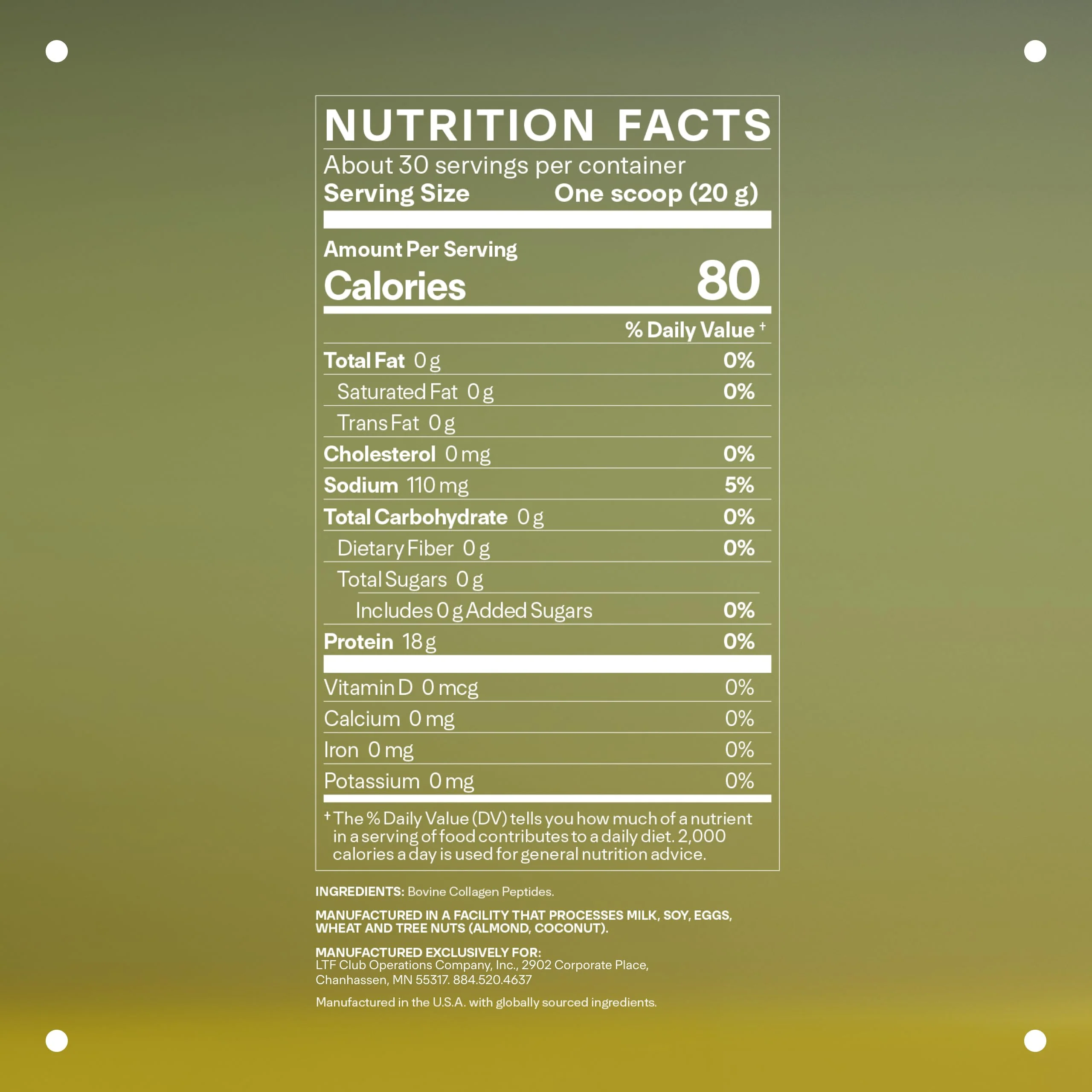 LTH Prime Collagen Peptides - Grass-Fed, Unflavored - 30 Servings - Image 3