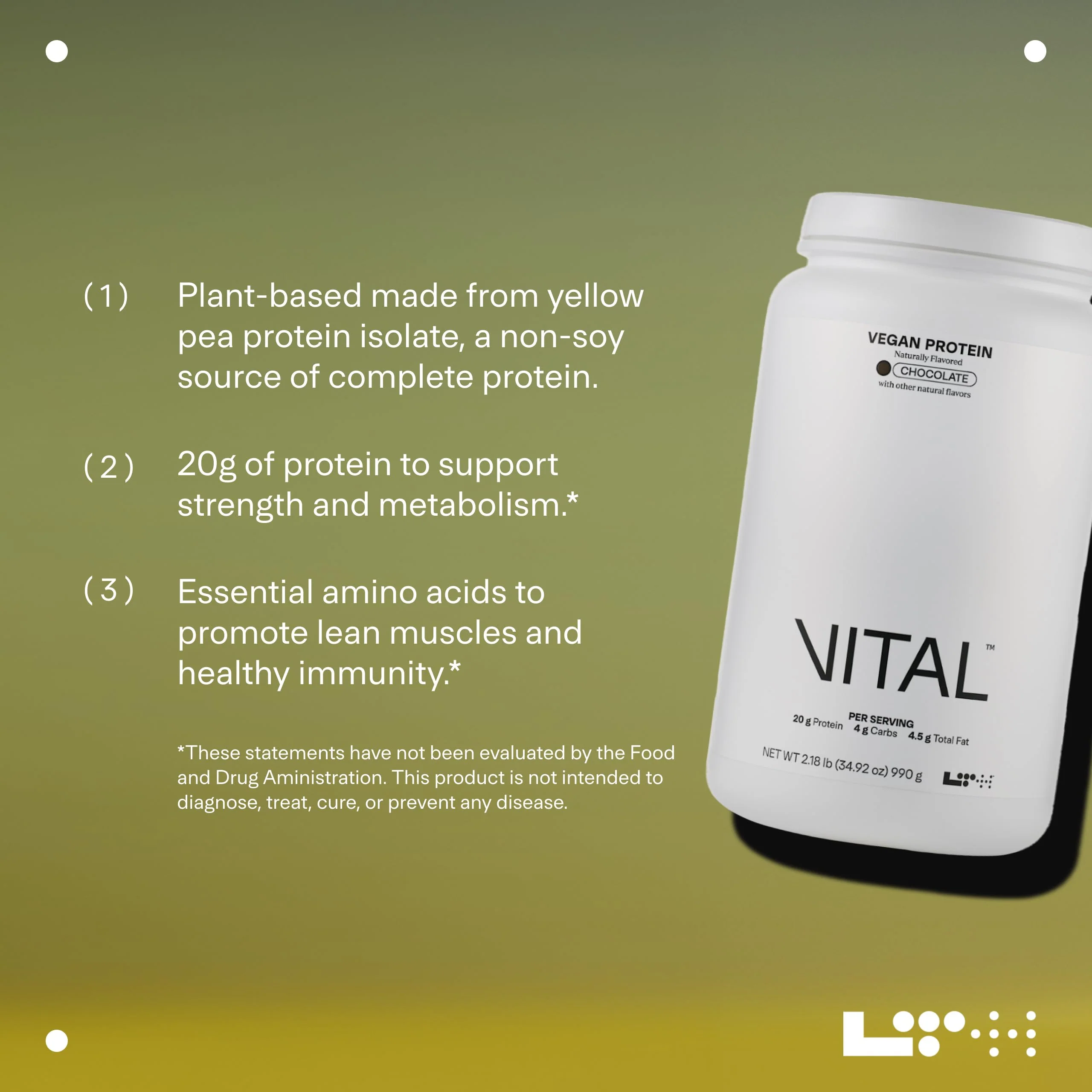 LTH Vital Vegan Protein - Trusted by Life Time Members | Plant-Based Pea Protein - Chocolate, 30 Servings - Image 5