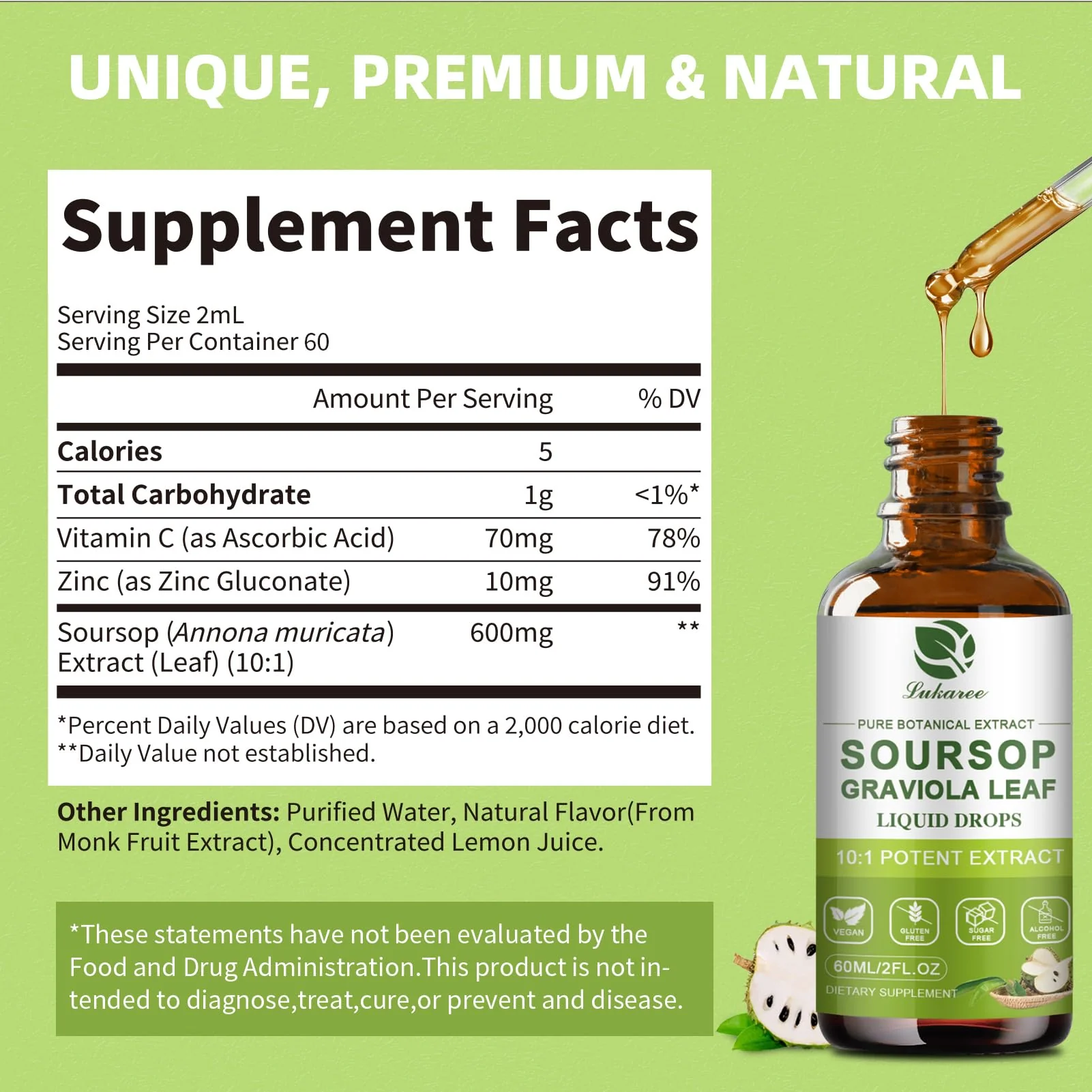 Lukaree Pure Soursop Leaf Extract Drops — 10X Concentrated Graviola, Alcohol-Free, Vegan & Non-GMO (4 fl oz) - Image 15