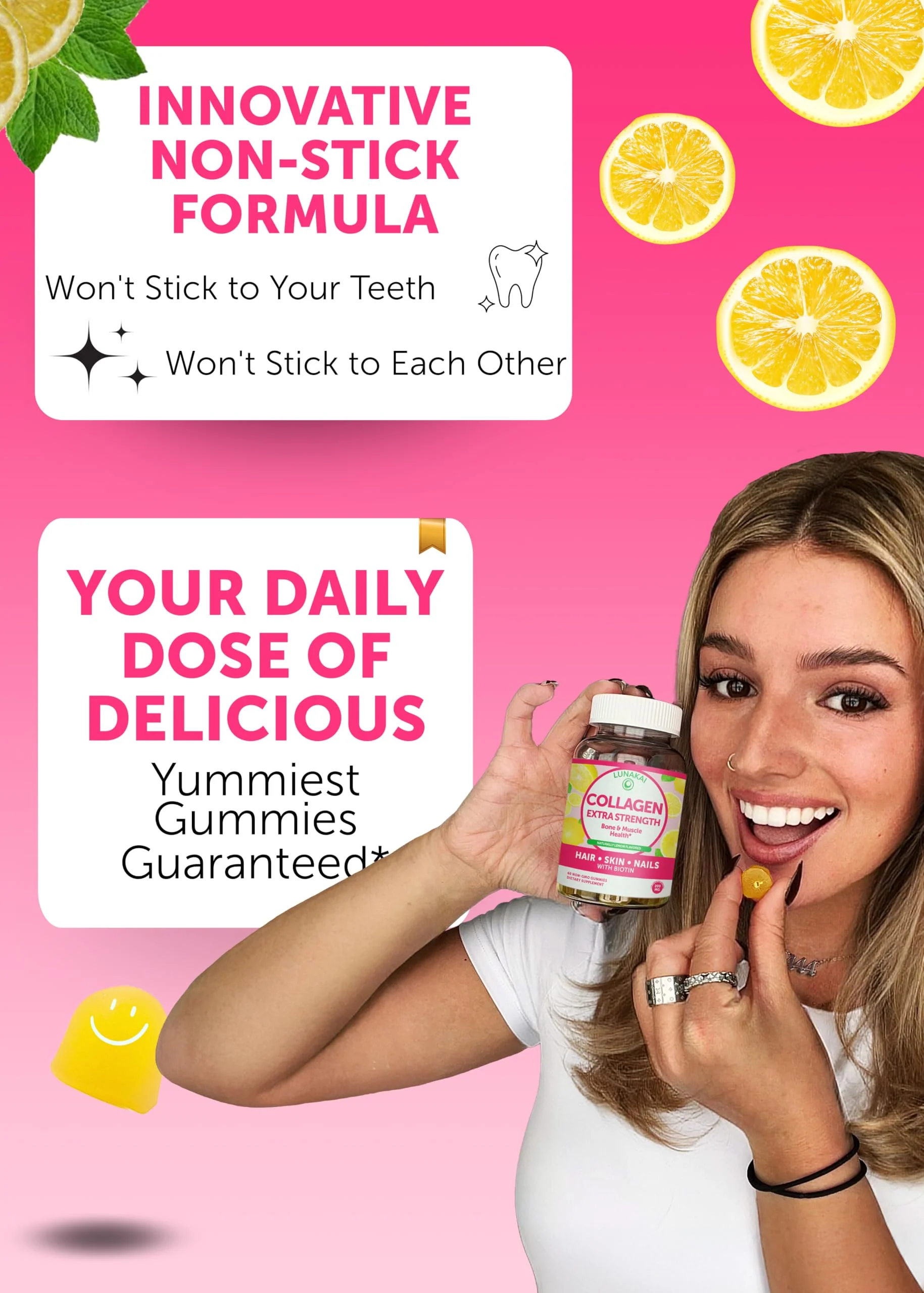 Lunakai Collagen + Vitamin E Gummies Bundle – Non-GMO, Vegan, Vitamin E 250 mg, Vitamin C 50 mg - Image 4