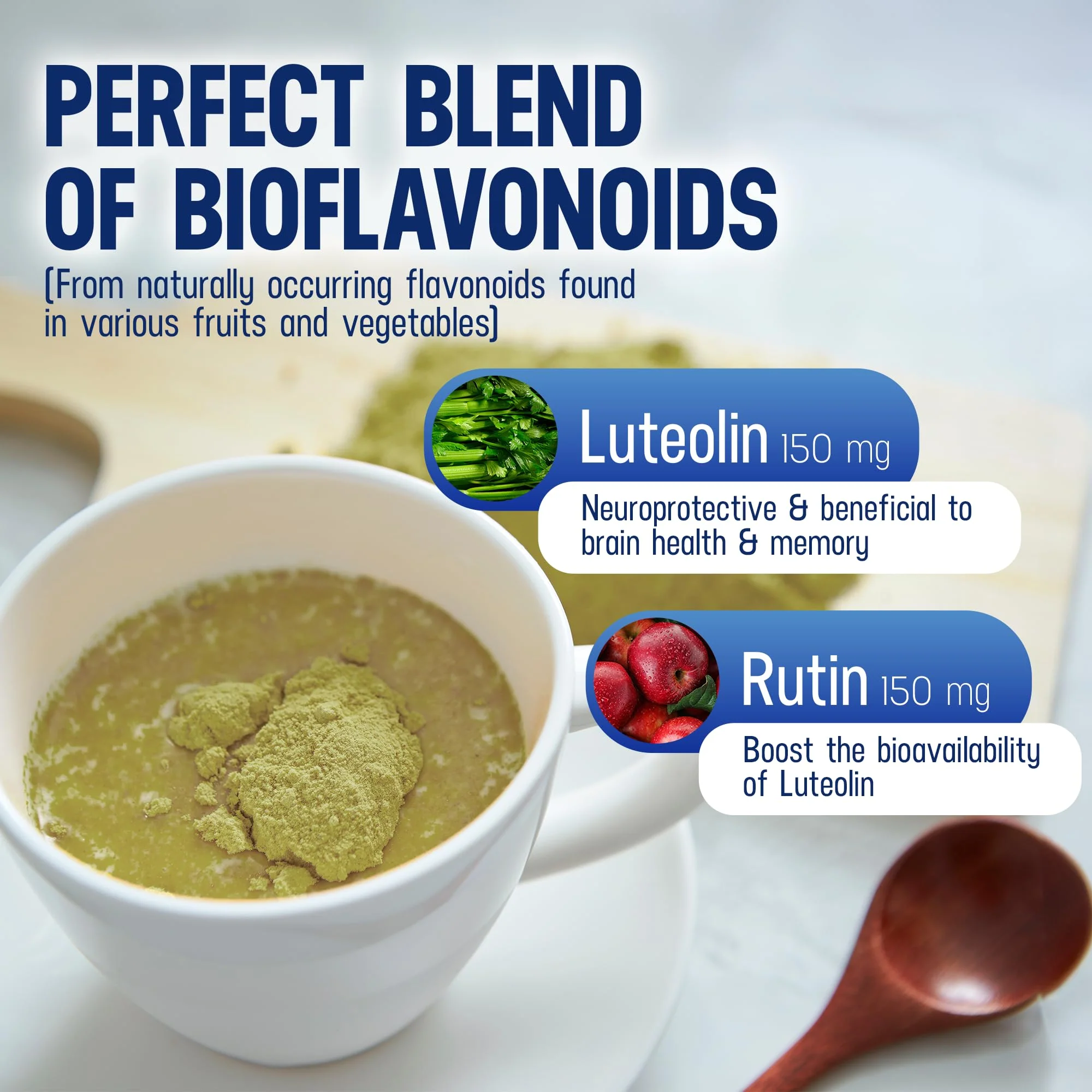 Lutimax Pediatric Powder โ Luteolin & Rutin Brain Supplement for Kids | Memory, Focus, Immune & Muscle Support | 200 Servings - Image 4