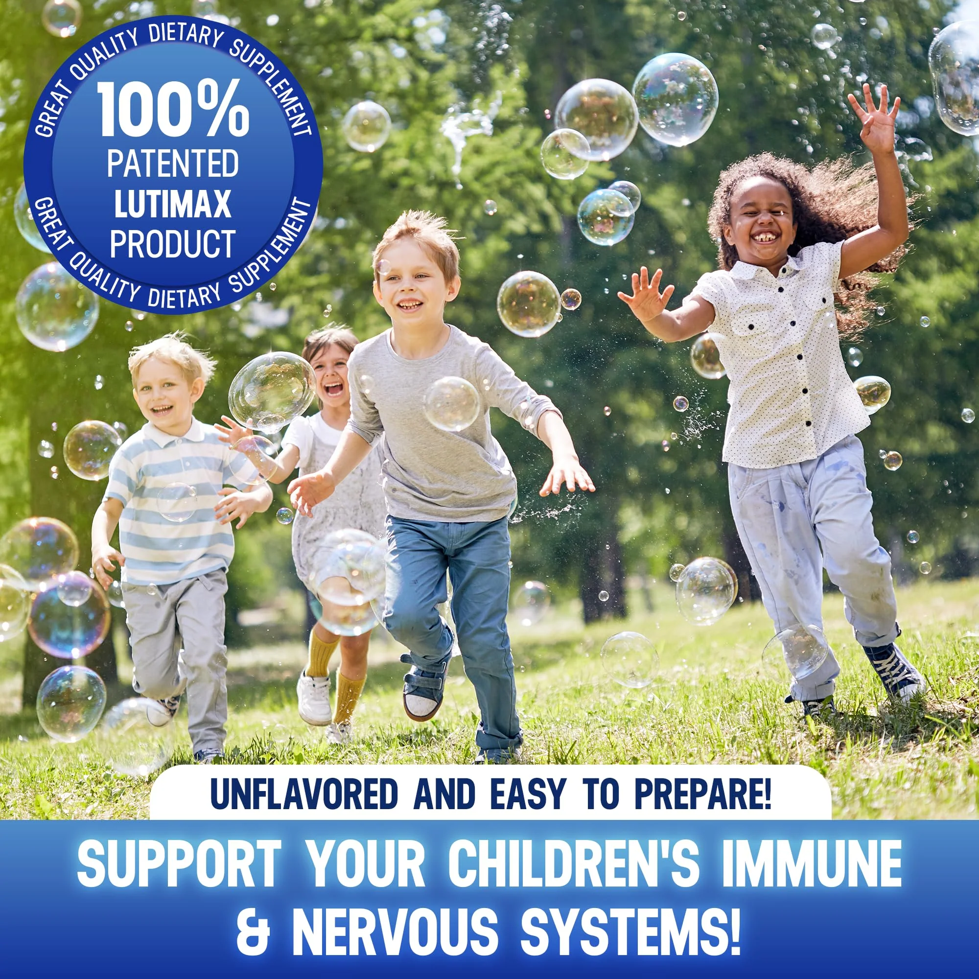 Lutimax Pediatric Powder โ Luteolin & Rutin Brain Supplement for Kids | Memory, Focus, Immune & Muscle Support | 200 Servings - Image 5