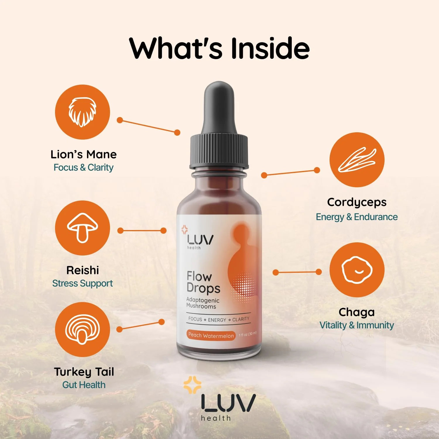 LUV health Flow Drops® – Energy, Focus & Immune Support (Vegan, USA-Made) 4-Pack - Image 2
