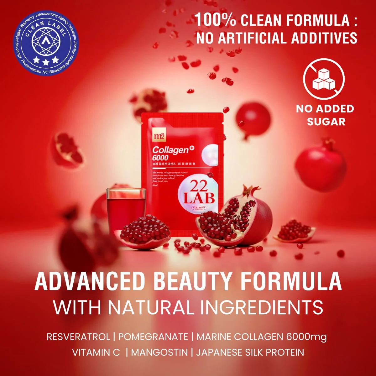 m2 Liquid Collagen Drink – 6000mg Super Concentrate, 68% More Collagen in 24h (8pk) - Image 4