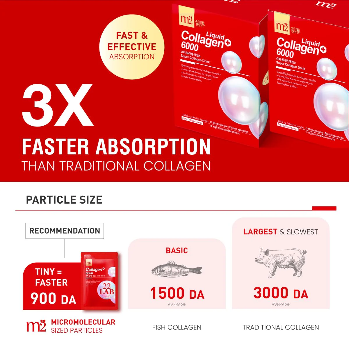 m2 Liquid Collagen Drink – 6000mg Super Concentrate, 68% More Collagen in 24h (8pk) - Image 5