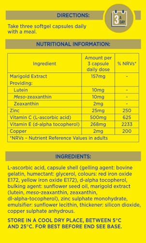 Macu Shield Gold 90 Capsules | Eye Health Supplement with Lutein, Zeaxanthin & Meso-zeaxanthin - Image 3