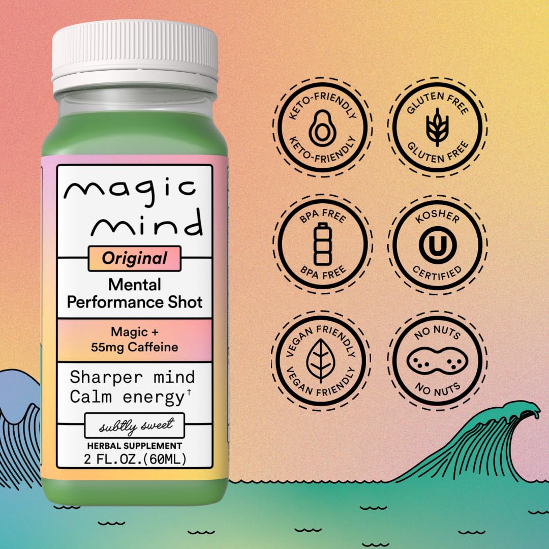 Magic Mind Focus Energy Drink Shots – No Jitters, Stress Relief, Matcha, Ashwagandha, Mushrooms | 2 fl oz (30 Pack) - Image 10