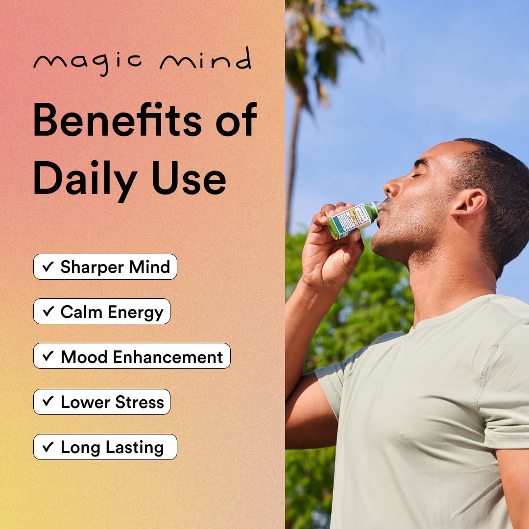 Magic Mind Focus Energy Drink Shots – No Jitters, Stress Relief, Matcha, Ashwagandha, Mushrooms | 2 fl oz (30 Pack) - Image 17