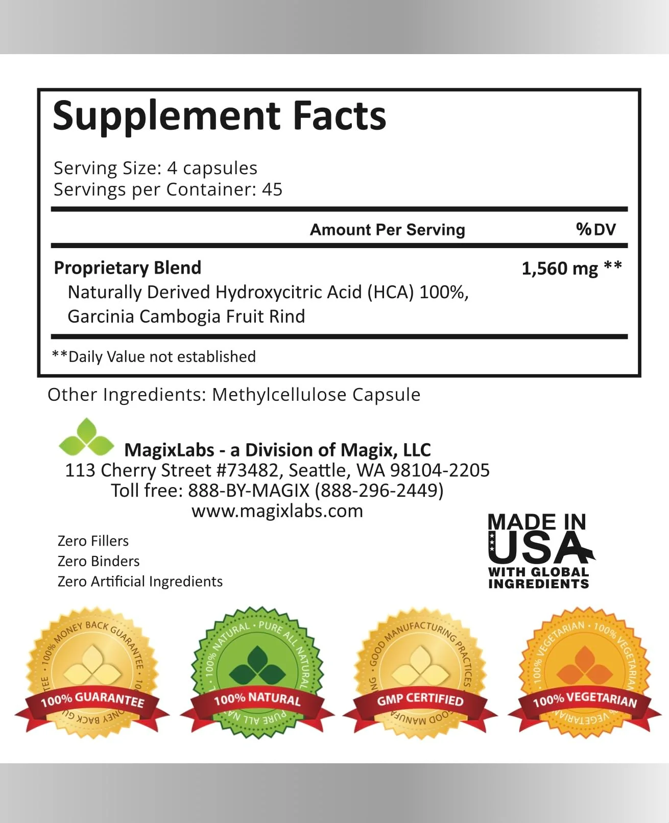 MagixLabs 100% HCA Ultra Extreme Garcinia Cambogia Extract – Pure & All-Natural - Image 6