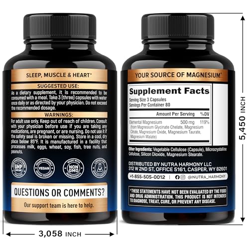 Magnesium 5-in-1 Complex 500 mg – Glycinate, Citrate, Malate, Taurate, Oxide | Made in USA - Image 2