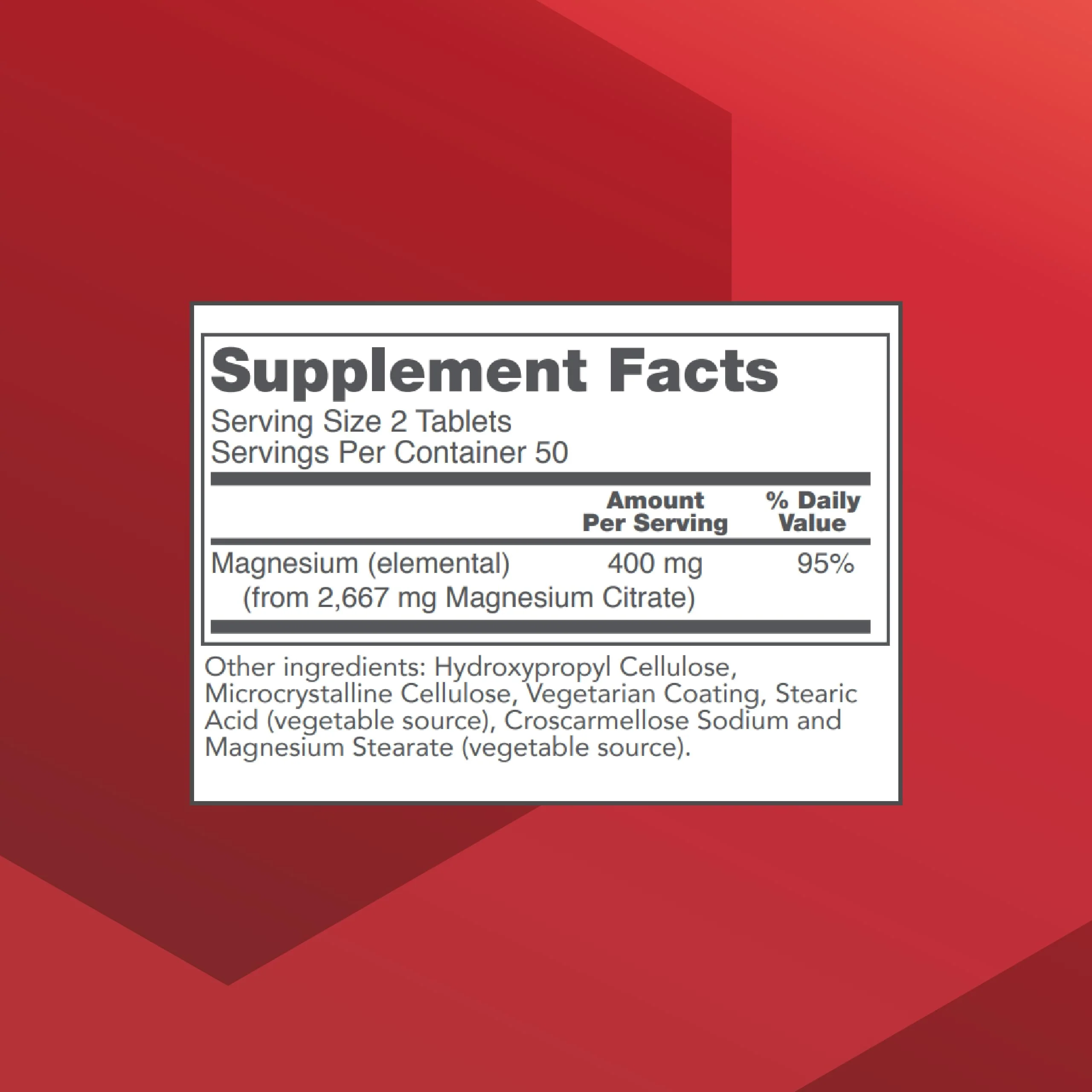 Magnesium Citrate 400mg – Heart Health & Bone Support | Protocol for Life Balance | Vegan, Kosher & Halal | 100 Tabs (Pack of 2) - Image 2