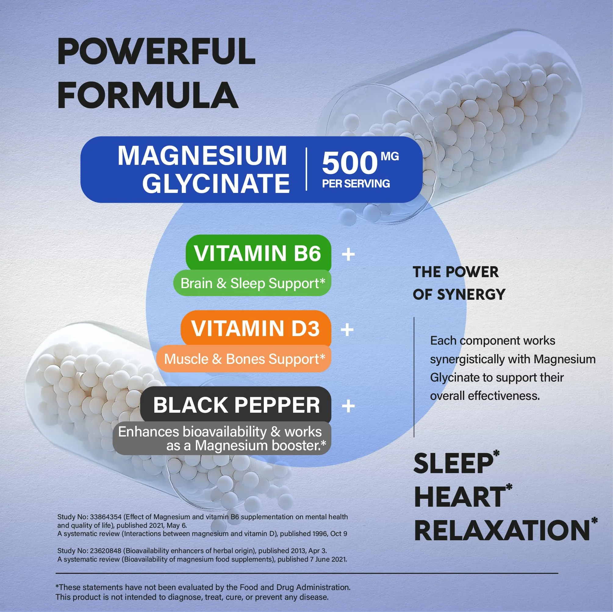 Magnesium Glycinate 500 mg – 98% Absorption | Sleep, Muscles & Heart Health | USA Made - Image 5