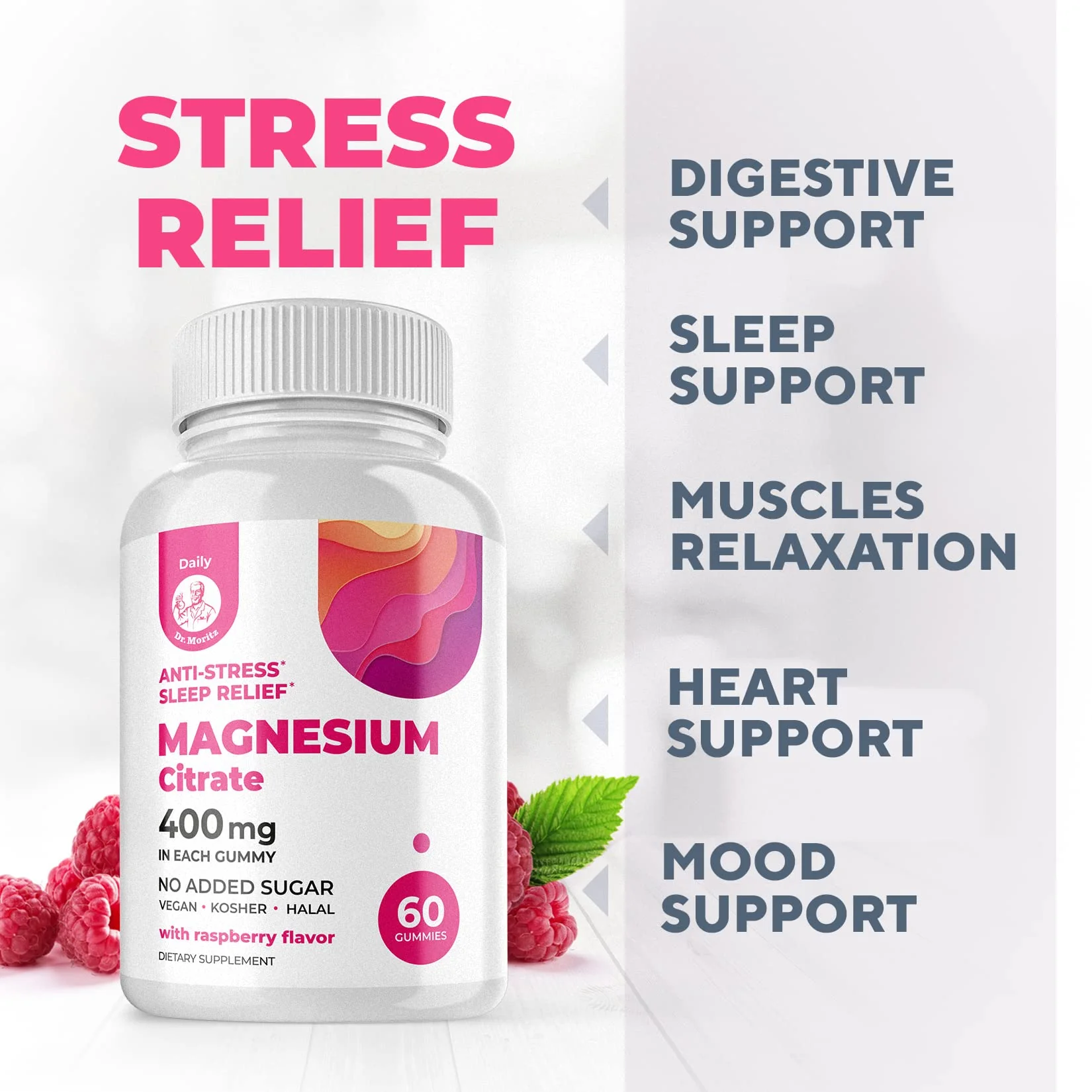 Magnesium Gummies Sugar-Free - Calm Sleep Support Magnesium Citrate Gummies (120 Count) for Kids & Adults - Image 3