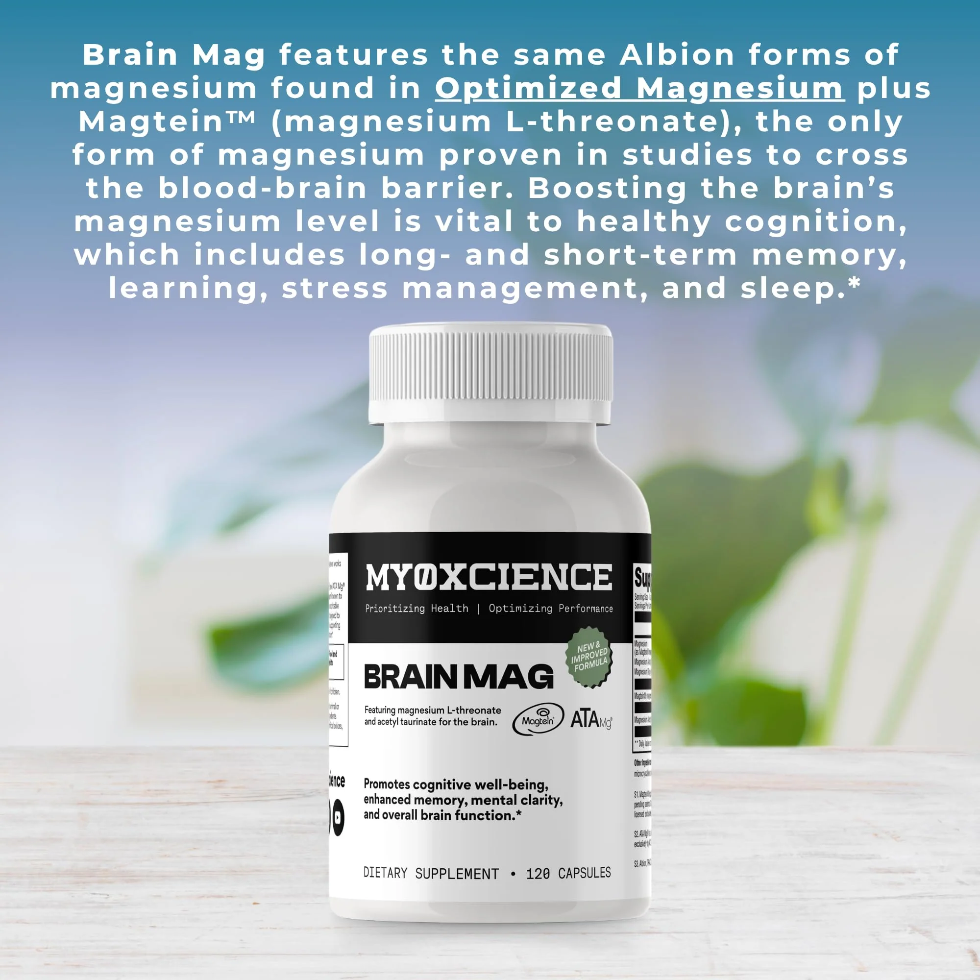 Magnesium L-Threonate + ATA Mag + Magnesium Glycinate | Cognitive Support, Memory & Mental Clarity | 120 Capsules - Image 4