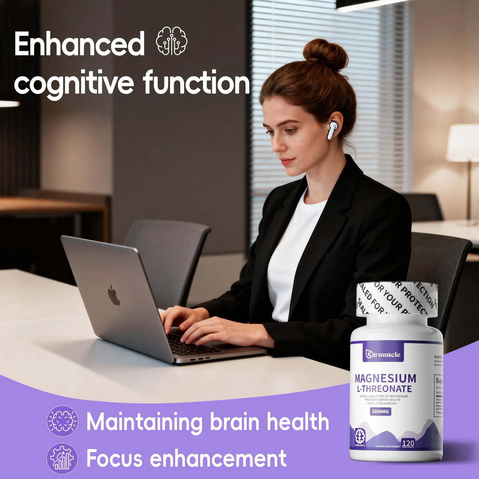Magnesium L-Threonate Sleep Capsule 2000mg – 60-Day Neuro Health Support - Image 12