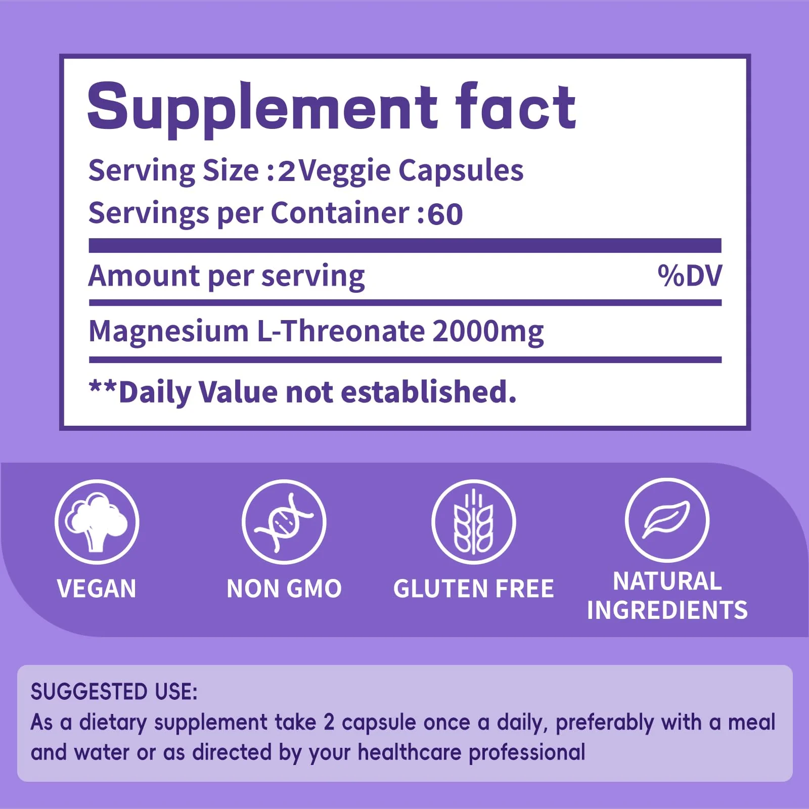 Magnesium L-Threonate Sleep Capsule 2000mg – 60-Day Neuro Health Support - Image 7