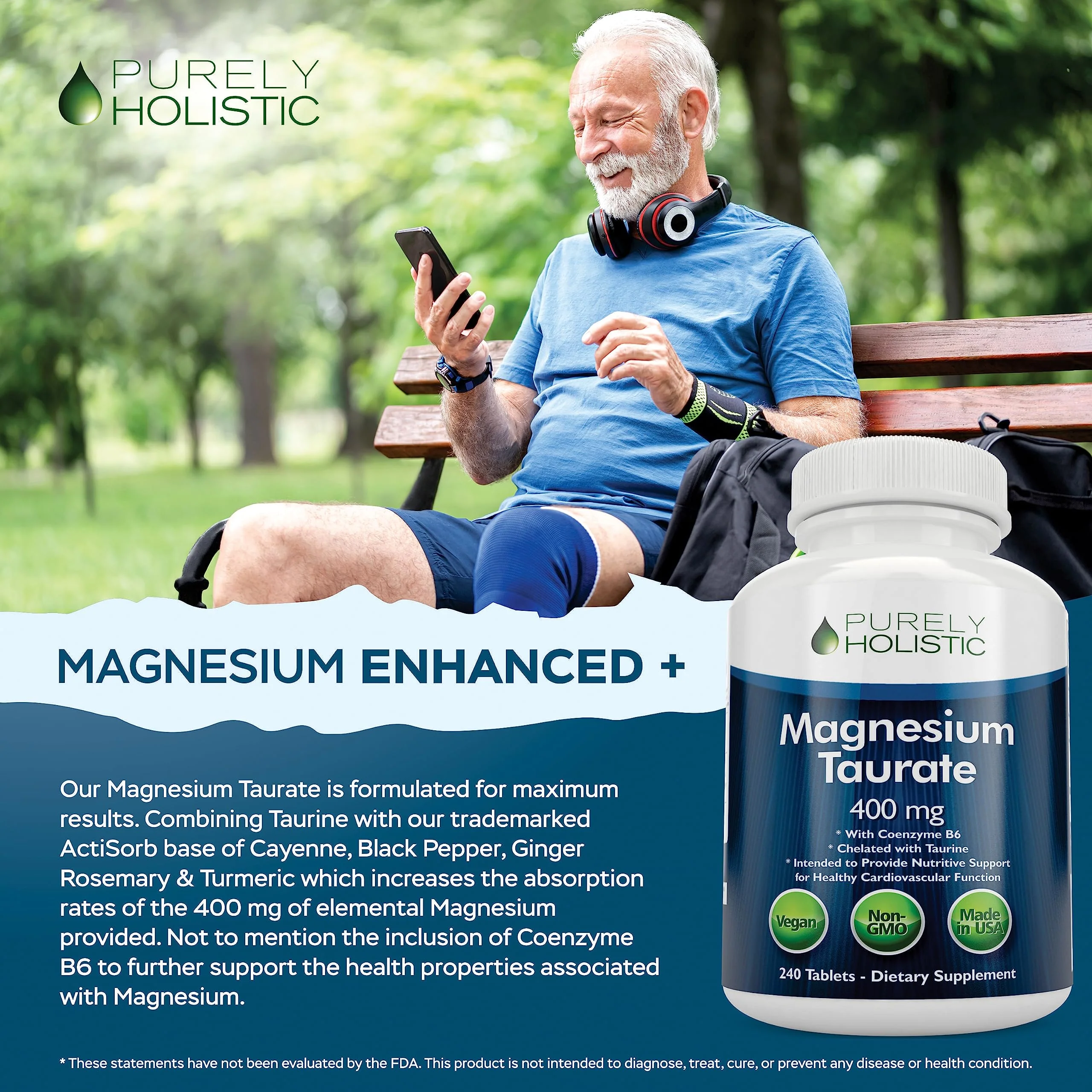 Magnesium Taurate 400mg Tablets – Chelated Mg with Taurine & B6 | 240 Vegan Tablets - Image 7