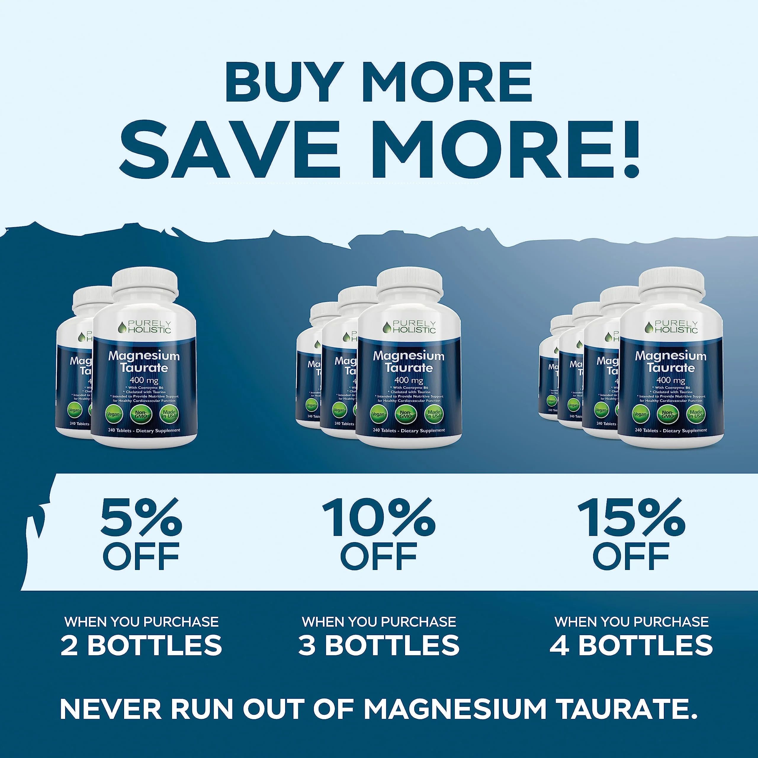 Magnesium Taurate 400mg Tablets – Chelated Mg with Taurine & B6 | 240 Vegan Tablets - Image 8