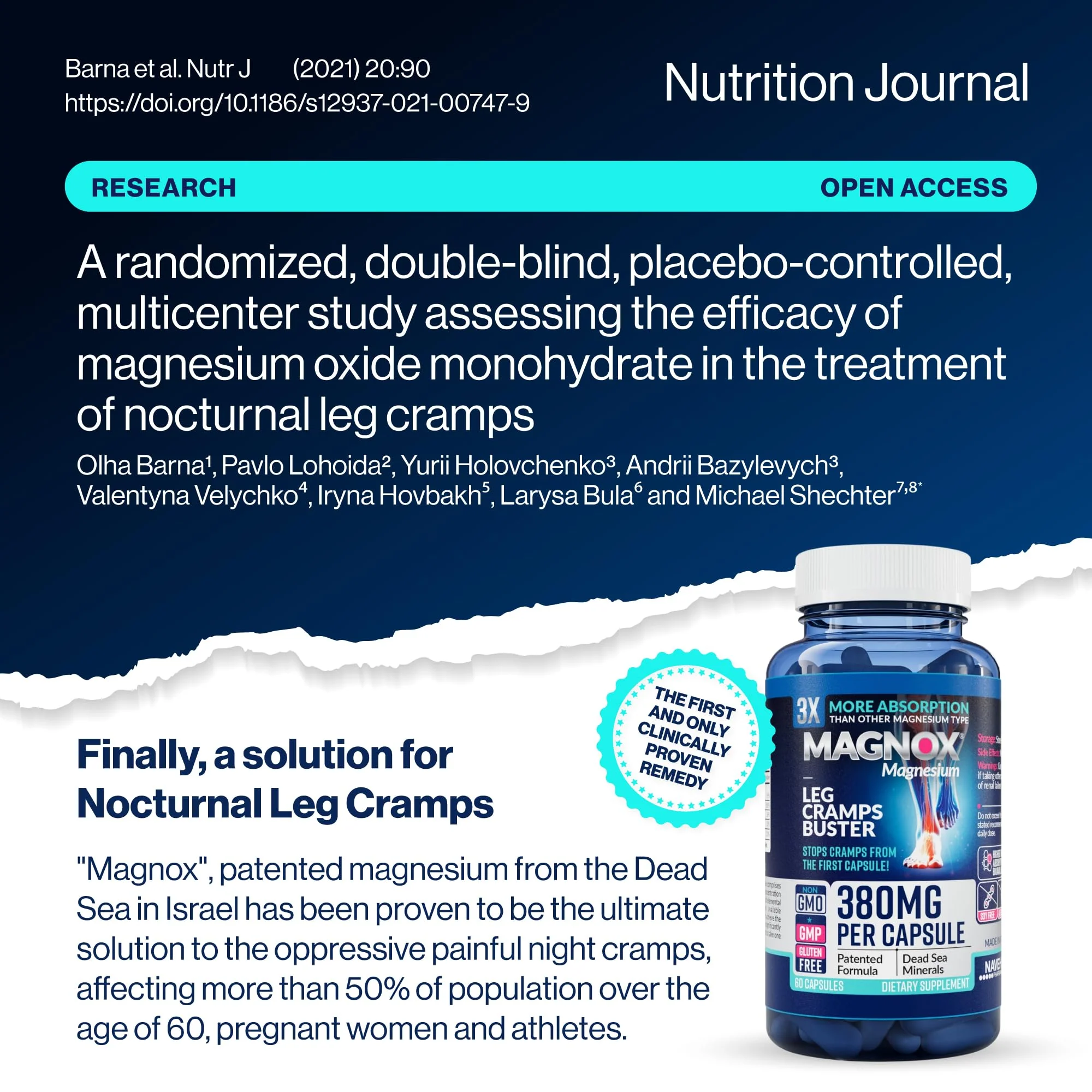 MAGNOX Leg Cramps Buster – 380mg Magnesium for Night-time Leg Cramps (60 Caps) - Image 3