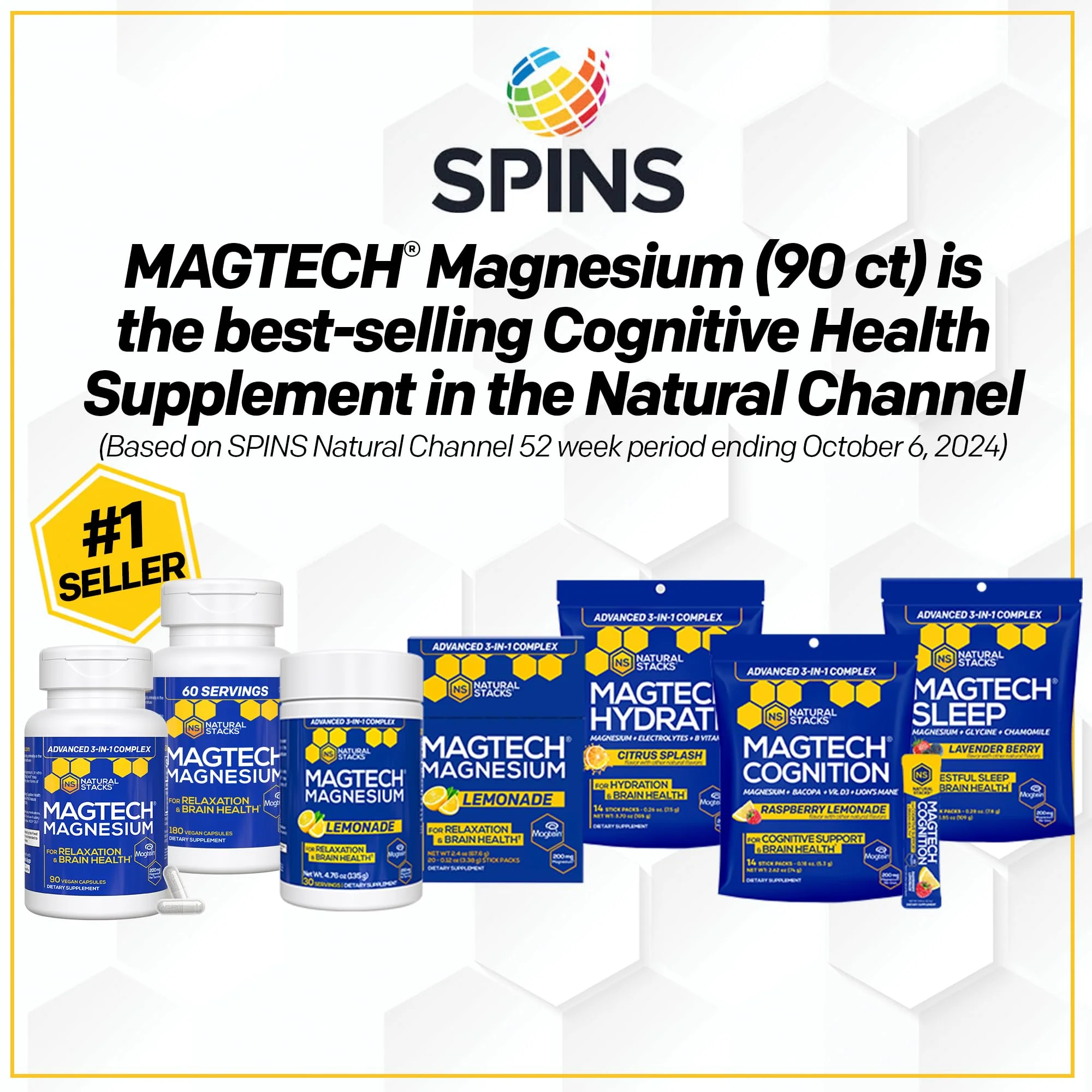 MagTech Magnesium Complex - 3-Form Magnesium (Magtein L-Threonate, Glycinate & Taurate) 200mg, 180 Capsules | NATURAL STACKS - Image 13