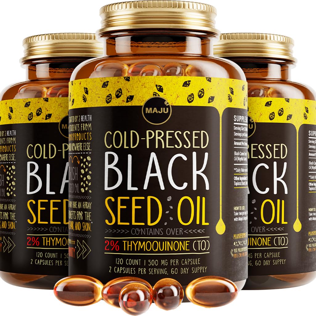 Maju Superfoods Black Seed Oil Capsules – Organic Turkish Nigella Sativa, Cold-Pressed, 2% Thymoquinone, 120 Count (3-Pack) - Image 8