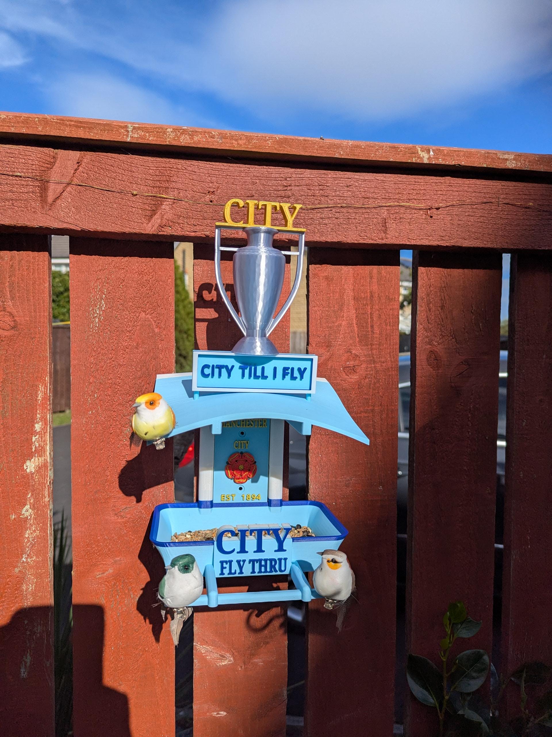 Manchester City Bird Feeder : Football Fans Feeding Station -  Quirky Garden Decor - Wild Bird seed tray -  Gift for Soccer city Fan - Image 8