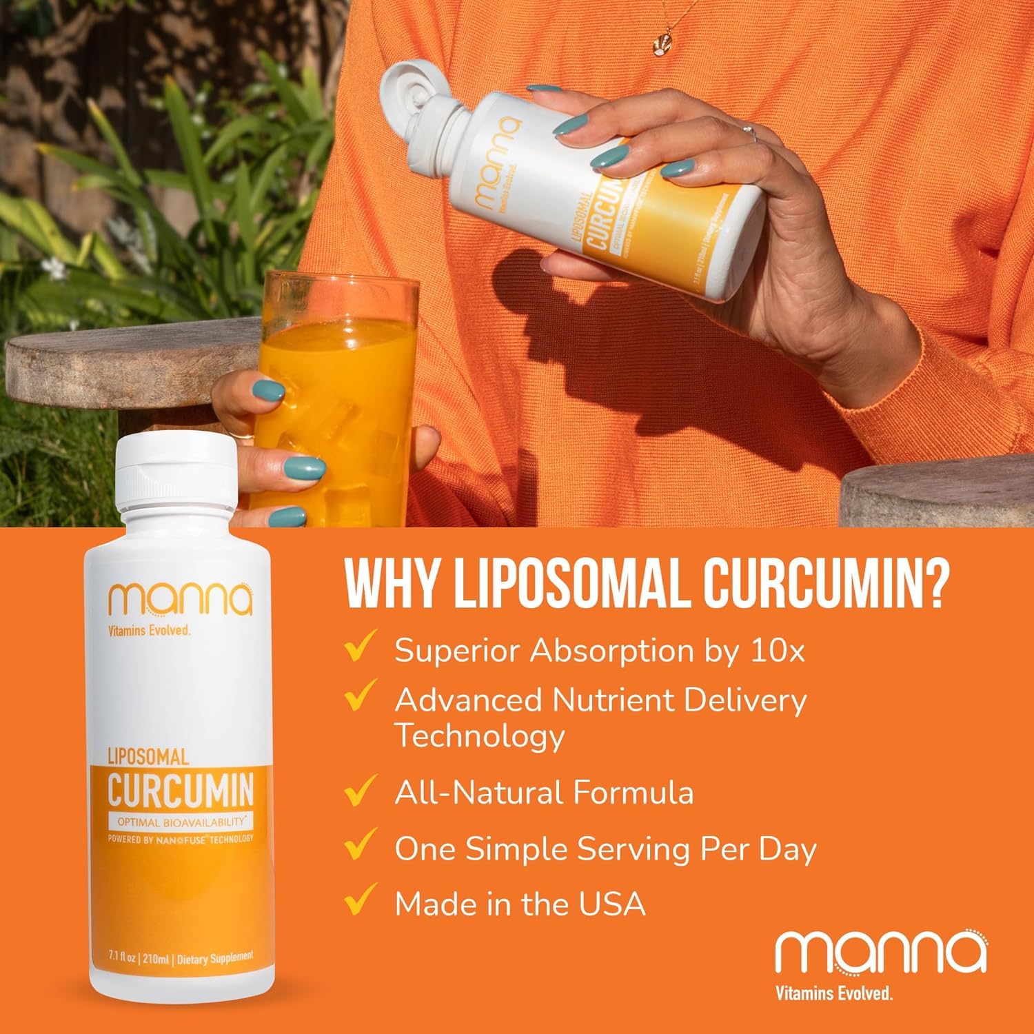 Manna Vitamins Evolved Liposomal Liquid Curcumin for Advanced Absorption – Daily Joint & Immune Health Support (3 Pack) – Vegan, Non-GMO, 95% Curcuminoids - Image 16