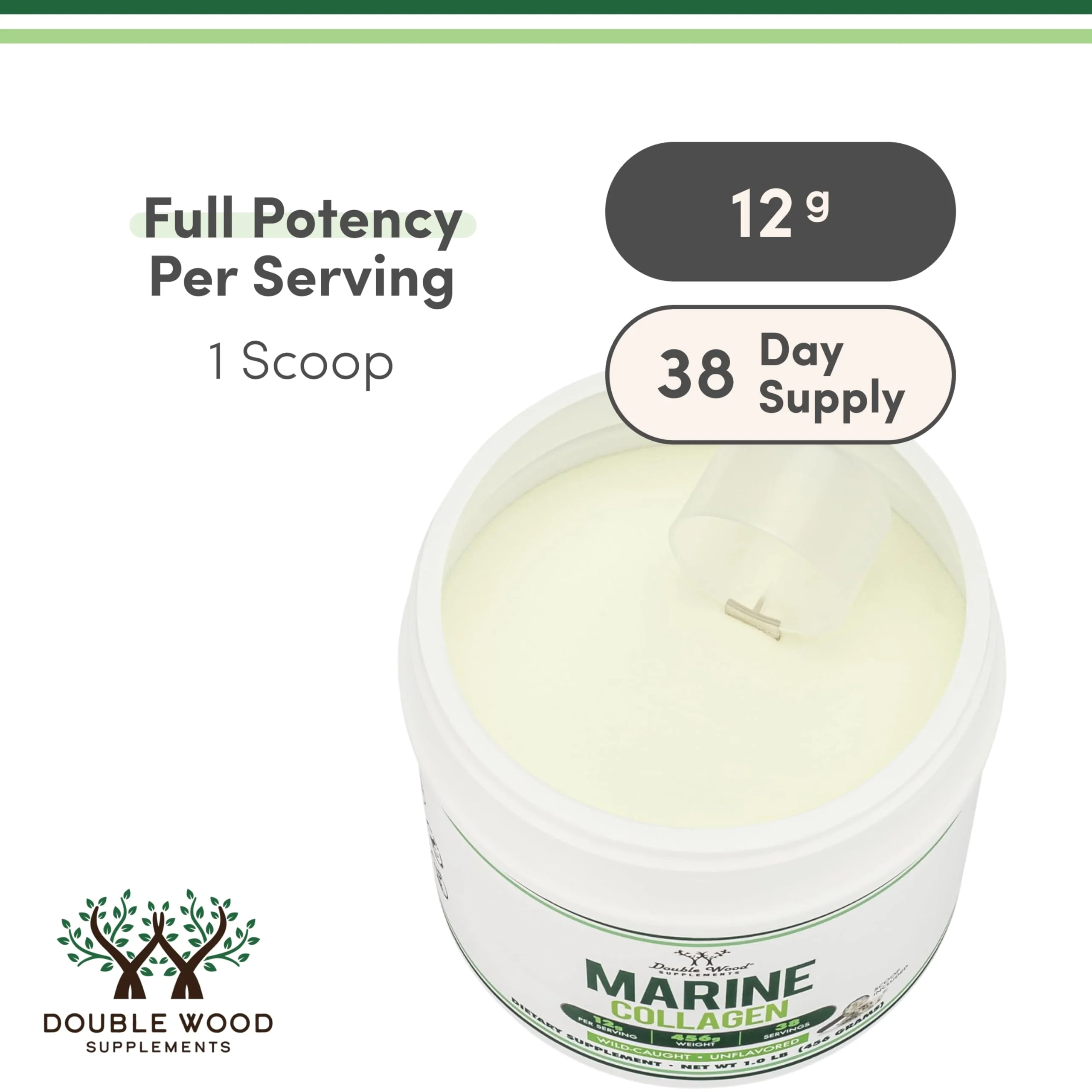 Marine Collagen Powder – Wild-Caught, Unflavored, Micronized (1 lb) | Double Wood - Image 5