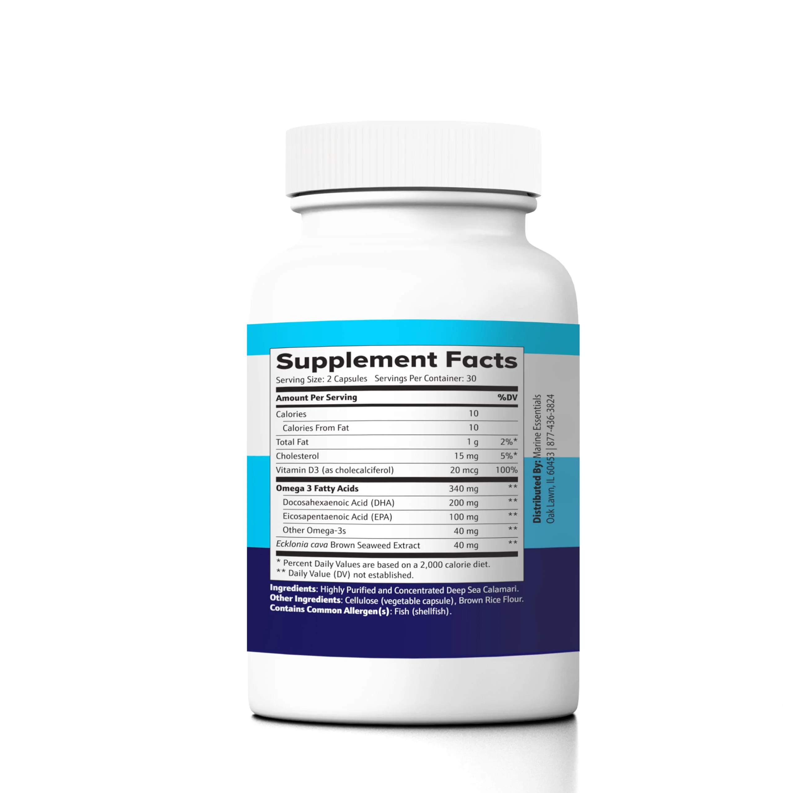 Marine D3 Omega-3 Calamari & Ecklonia Cava DHA - 60 Capsules | Marine Essentials - Image 3