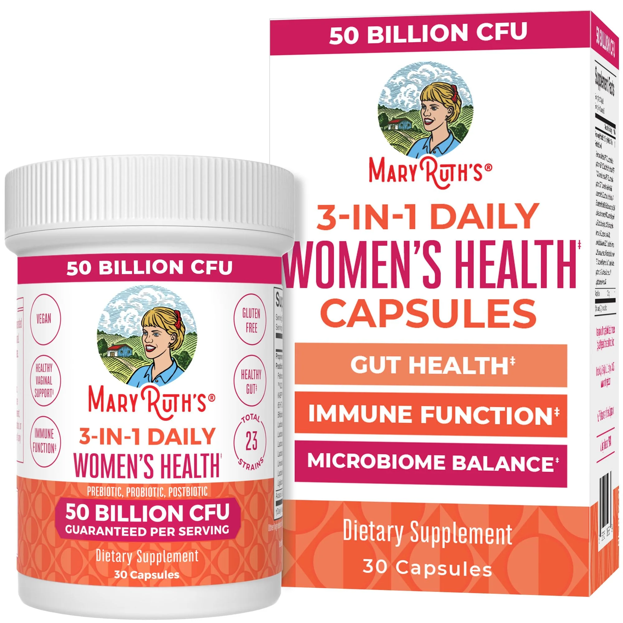 MaryRuth Organics 3-in-1 Daily Health Probiotics for Women | 50B CFU, 23 Strains, Vegan | 30 Count - Image 10