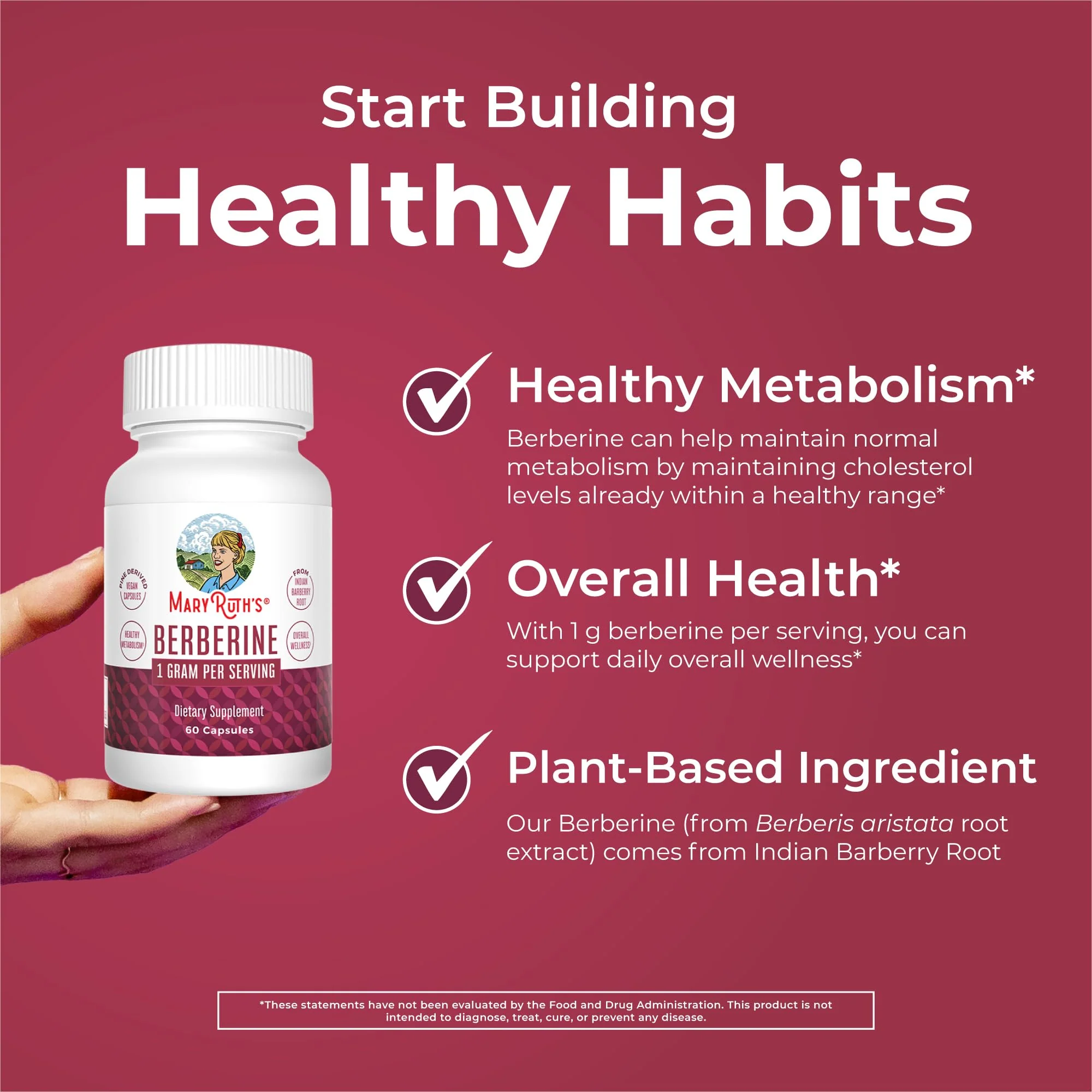 MaryRuth Organics Berberine 1000 mg – 30 Servings | Vegan Capsules - Image 14
