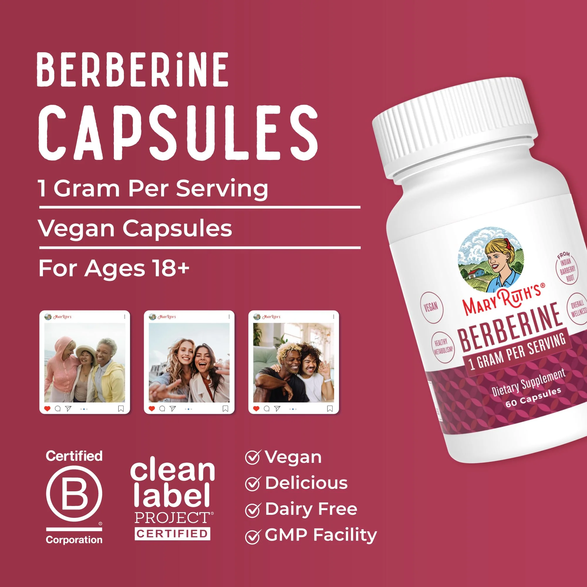 MaryRuth Organics Berberine 1000 mg – 30 Servings | Vegan Capsules - Image 18