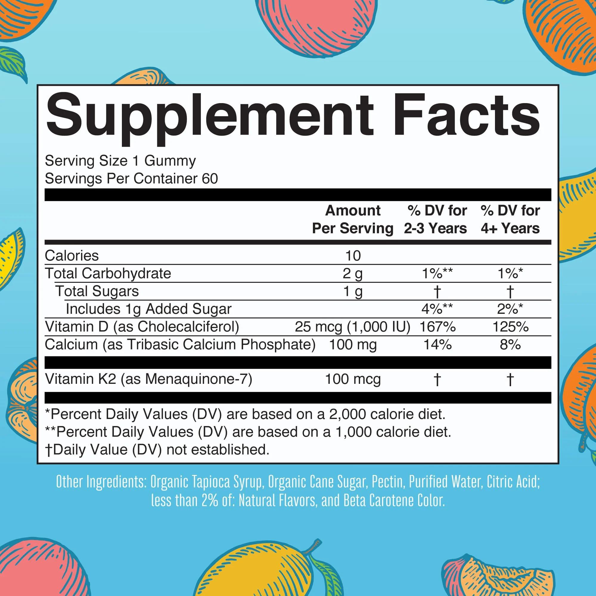 MaryRuth Organics Calcium with D3 & K2 Gummies – 60 Count (2-Month Supply), Vegan, Non-GMO, Gluten Free - Image 2
